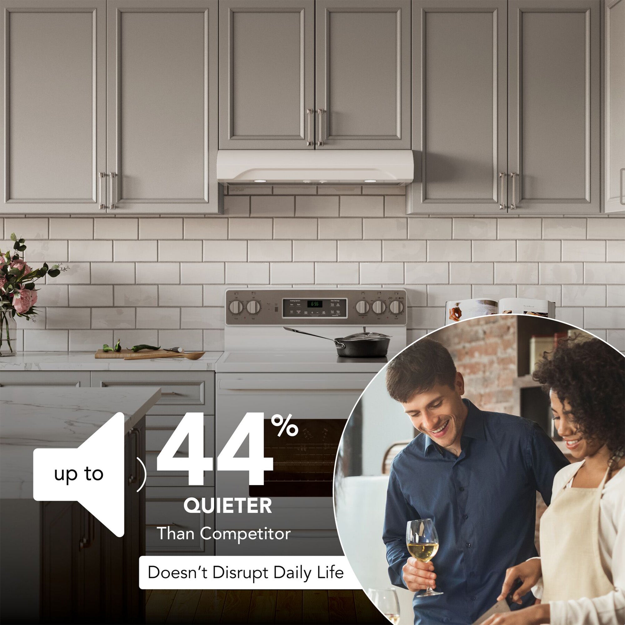 Broan-NuTone 30" Under Cabinet Rangehood, ENERGY STAR, 350 Max Blower CFM, White - VMInnovations