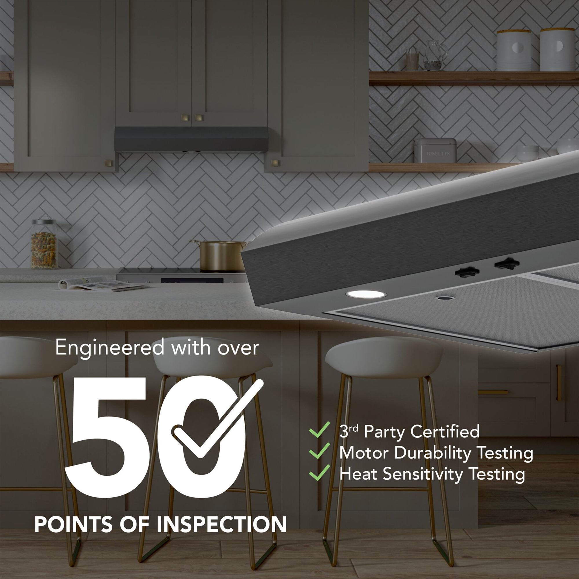 Broan-NuTone 30" Under Cabinet Range Hood, ENERGY STAR 350 Max Blower CFM, Black - VMInnovations