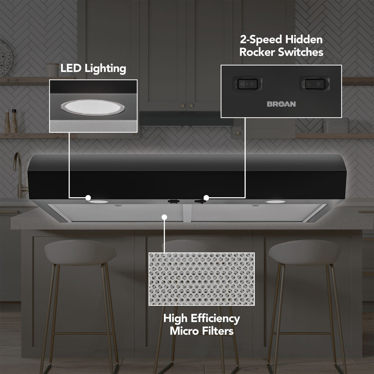 Broan-NuTone 30" Under Cabinet Range Hood, ENERGY STAR 350 Max Blower (Open Box)