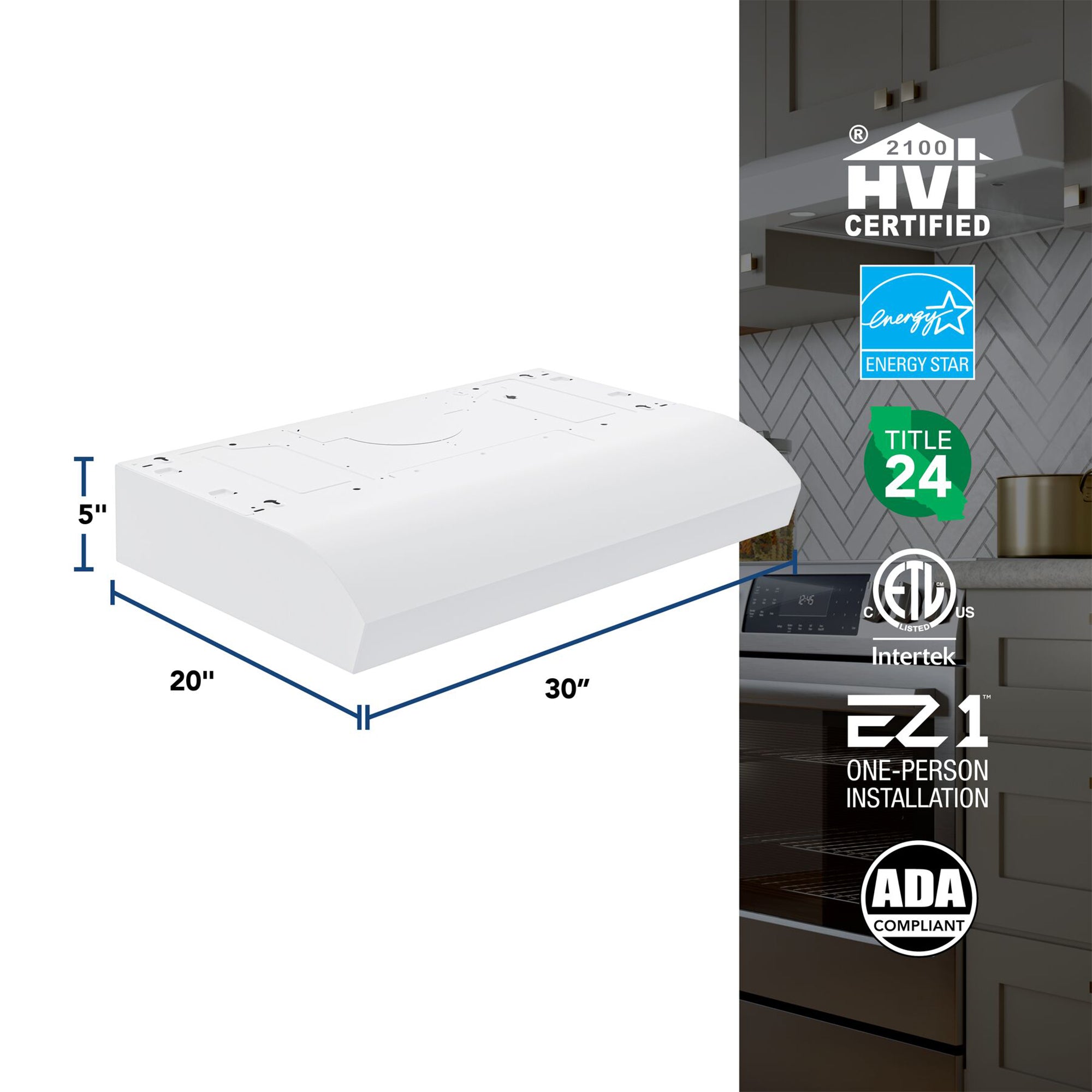 Broan-NuTone 30" Under Cabinet Rangehood, ENERGY STAR, 350 Max Blower (Open Box)