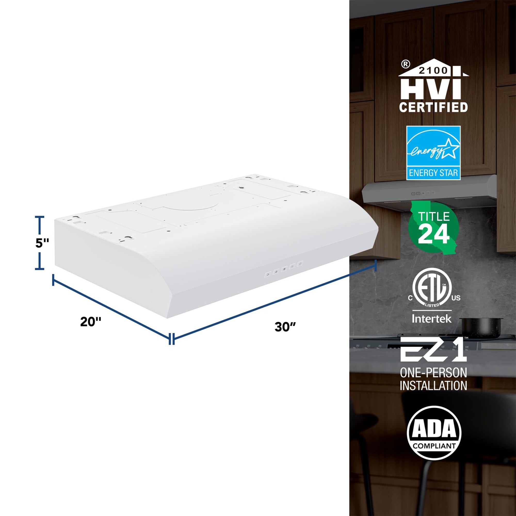 Broan-NuTone 30" Under Cabinet Rangehood, ENERGY STAR, 350 Max Blower (Open Box)