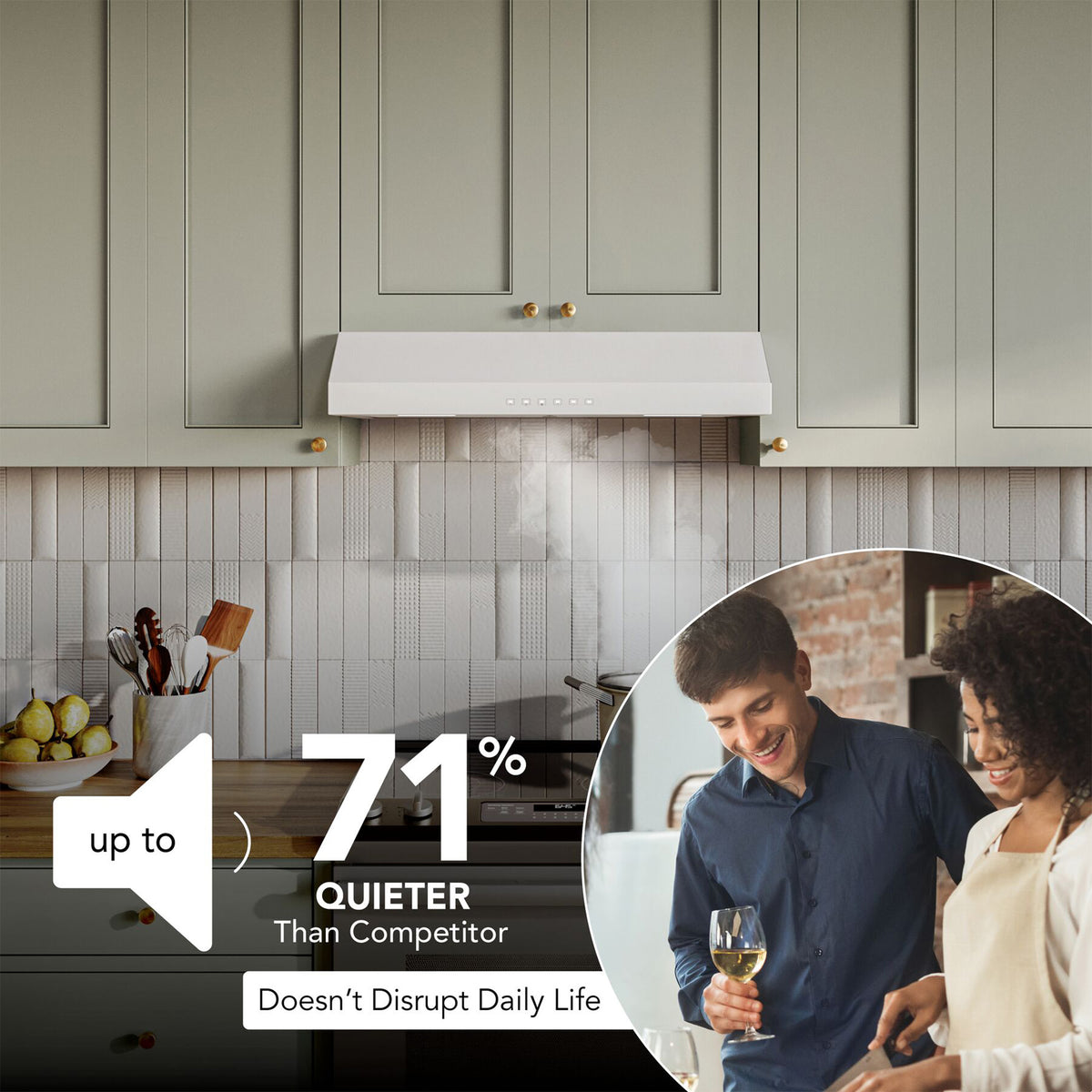 Broan-NuTone 30" Under Cabinet Range Hood, ENERGY STAR 490 Max Blower CFM, White (Open Box)