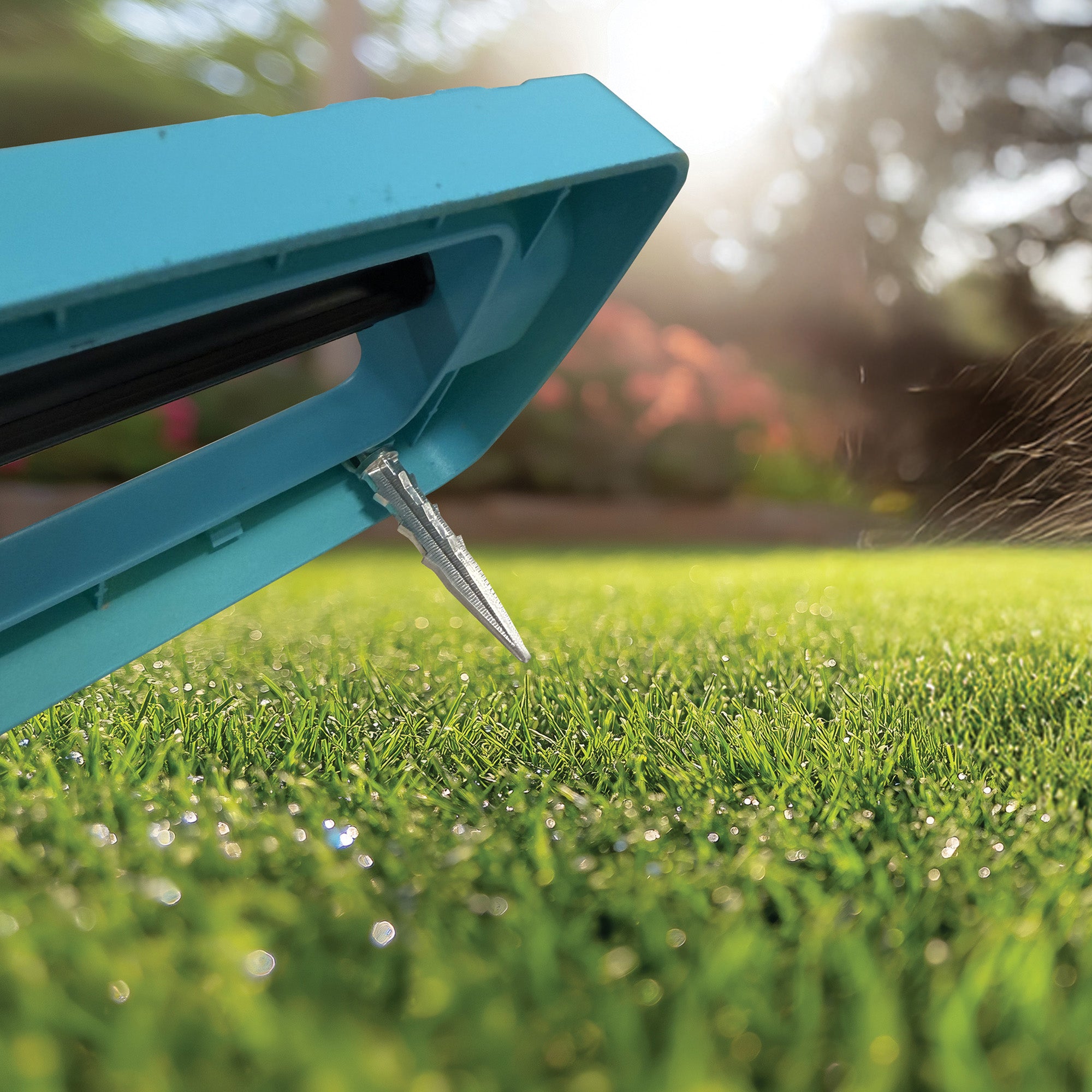 Aqua Joe Oscillating Sprinkler, Ground Spike with Adjustable Spray, 3400 Sq. Ft.