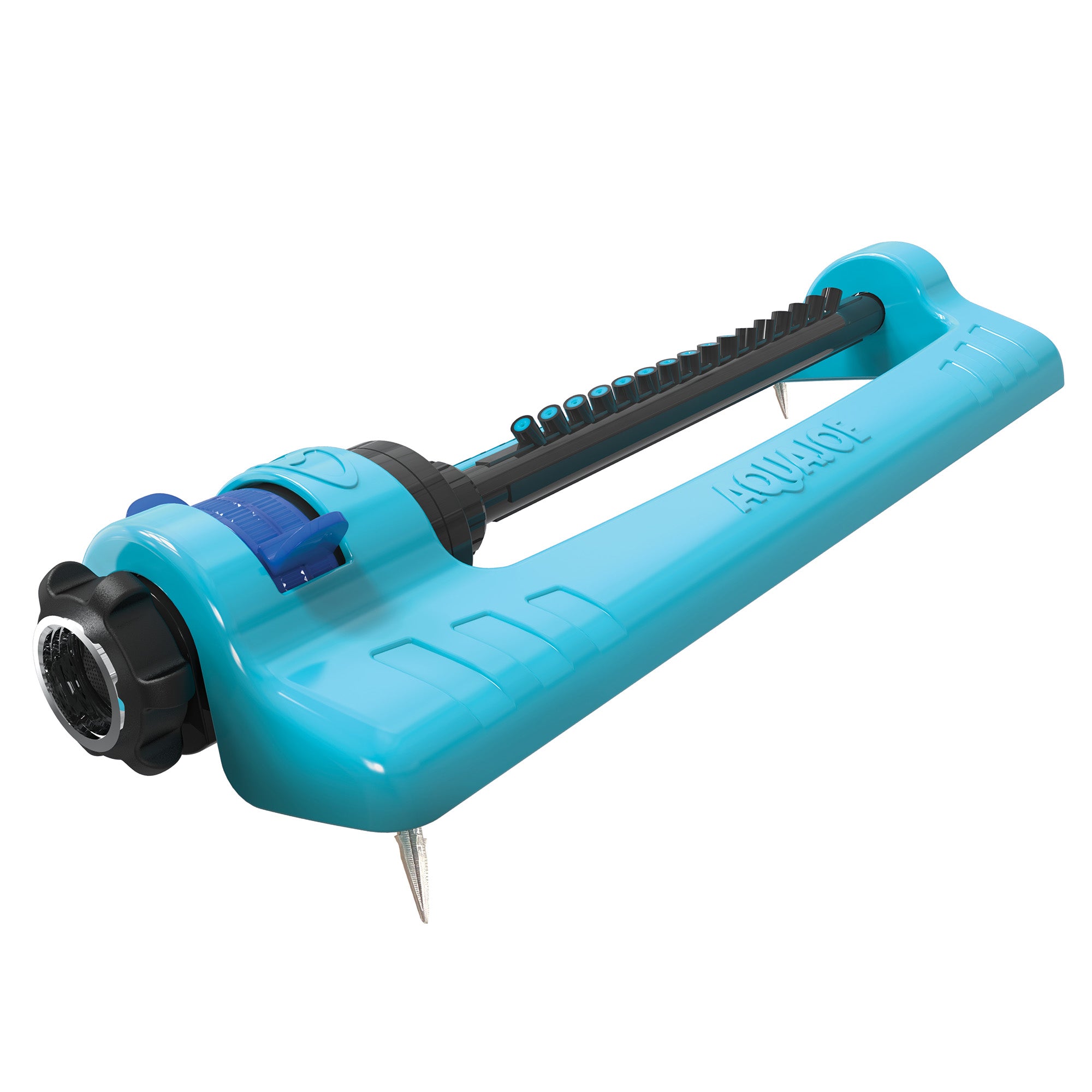 Aqua Joe Oscillating Sprinkler with Adjustable Spray, 20 Clog-Resistant Nozzles, Standard Base w/Metal Ground Spike, 3400 Square Foot Coverage - VMInnovations