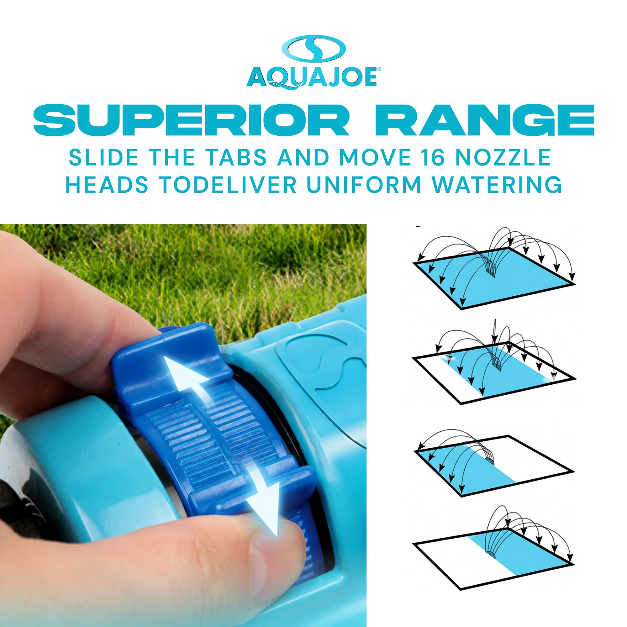 Aqua Joe Oscillating Sprinkler with Adjustable Spray, 3600 Square Foot Coverage