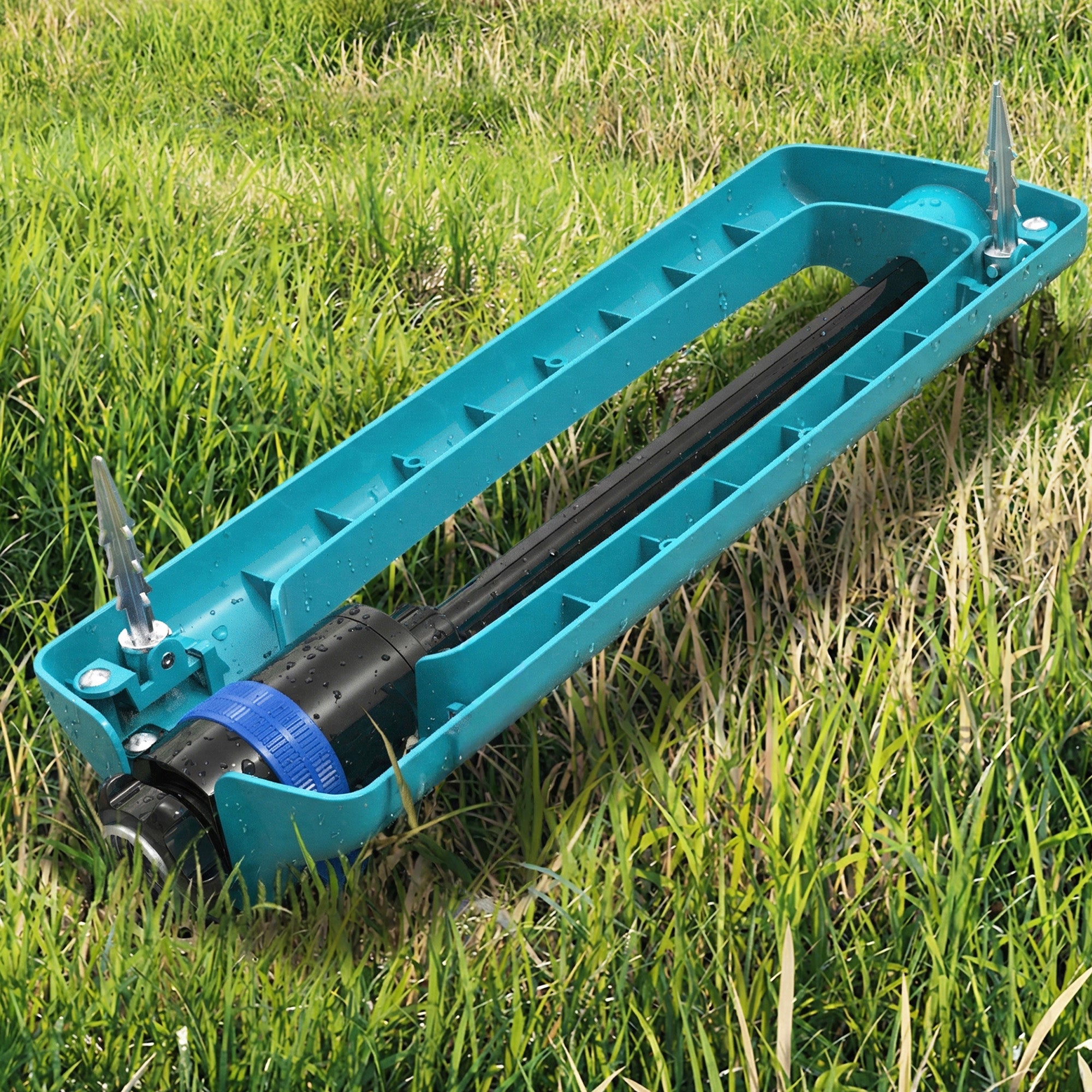 Aqua Joe Oscillating Sprinkler, Ground Spike with Adjustable Spray, 4400 Sq. Ft.