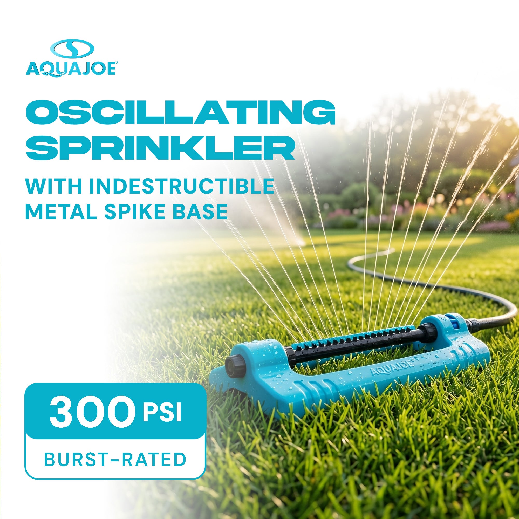Aqua Joe Oscillating Sprinkler, Ground Spike with Adjustable Spray, 4400 Sq. Ft. - VMInnovations
