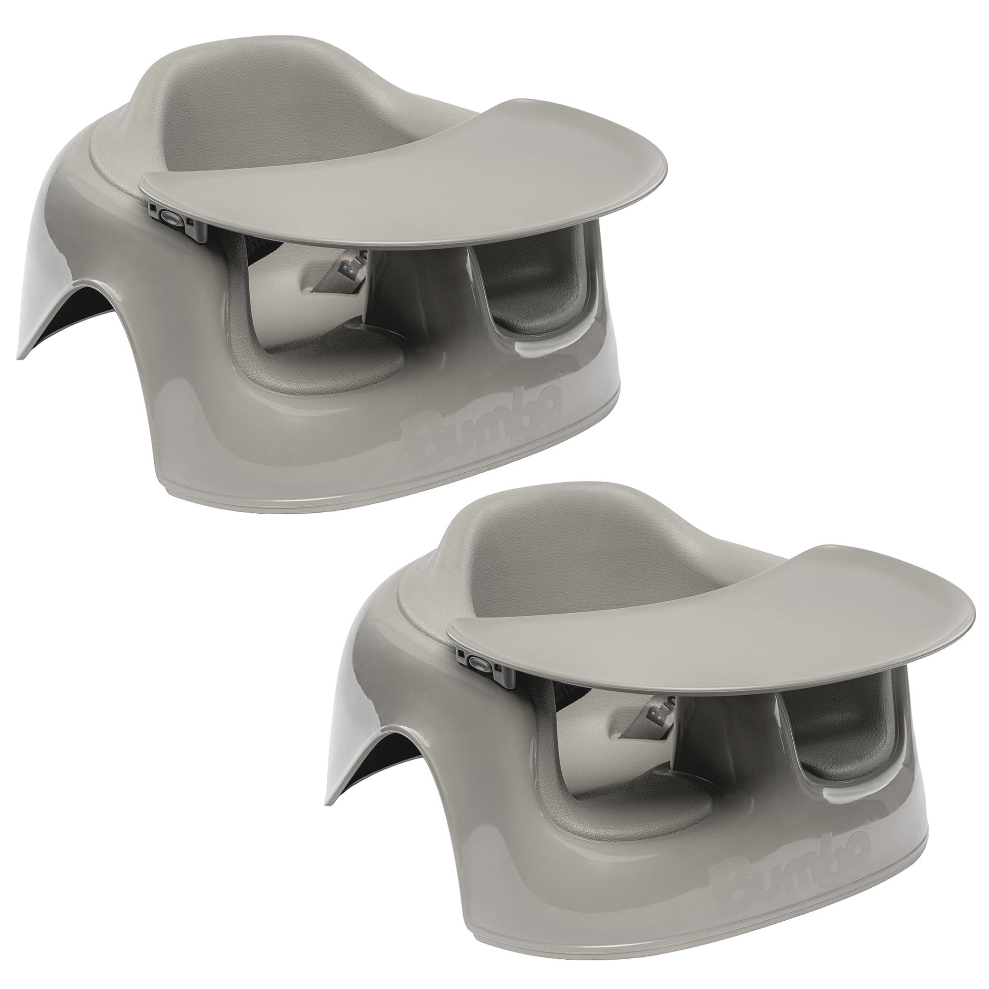 Bumbo Plastic Floor Seat Lite Baby Chair with Tray, 3-12 Months, Breige, 2 Pack