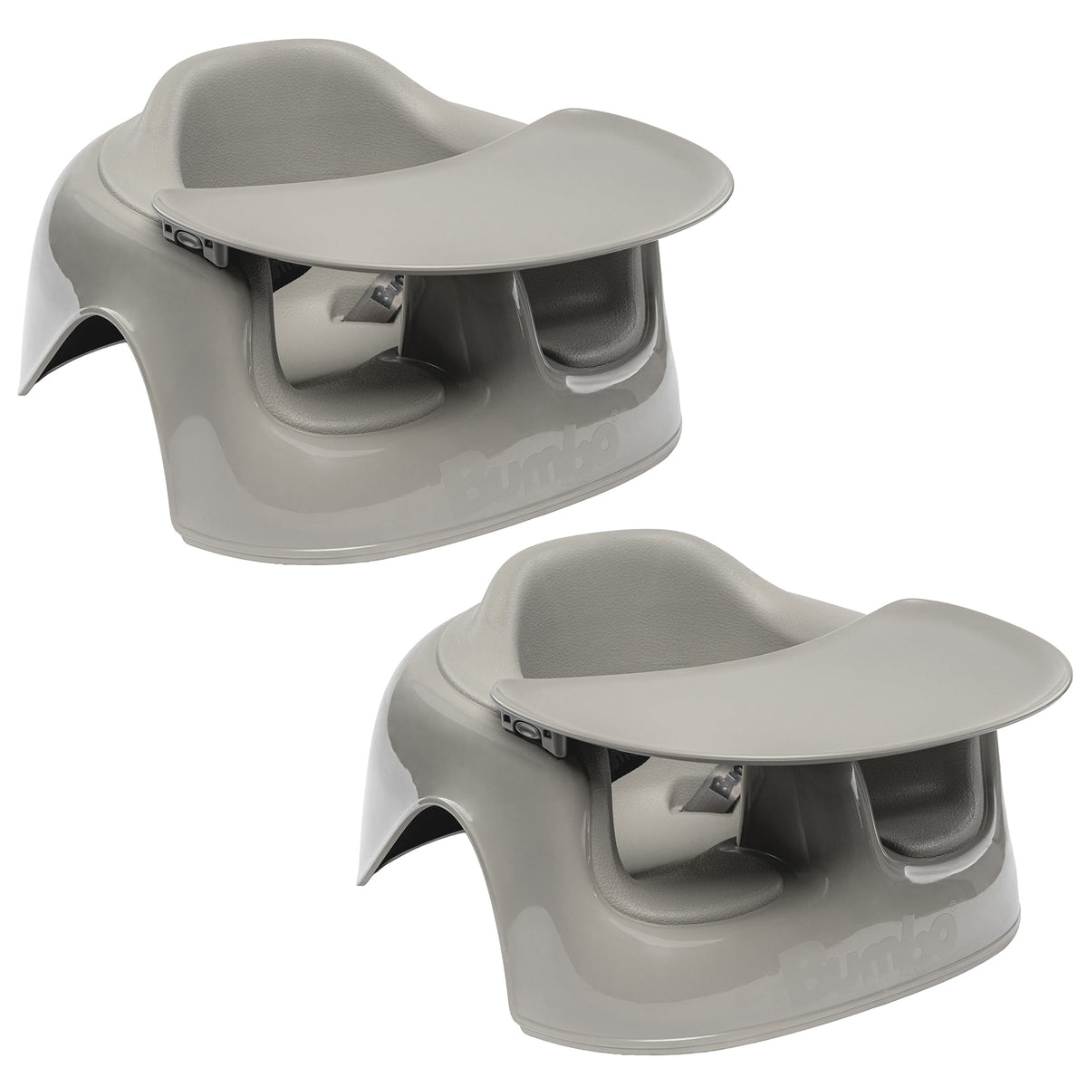 Bumbo Plastic Floor Seat Lite Baby Chair with Tray, 3-12 Months, Breige, 2 Pack