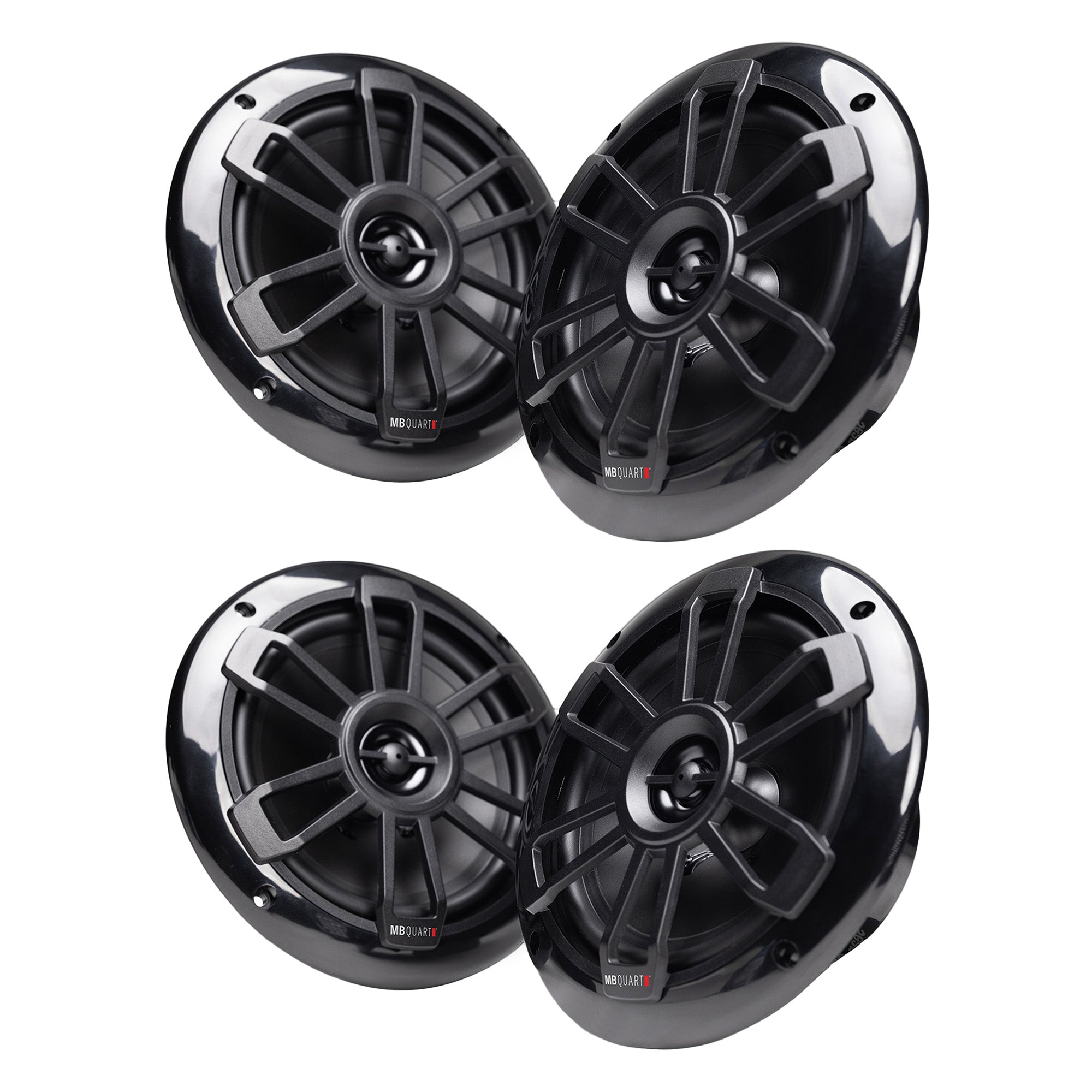 MB Quart NF1-116B Nautic Series Marine Coaxial Speakers, 2 Pair, 6.5 Inch, Black
