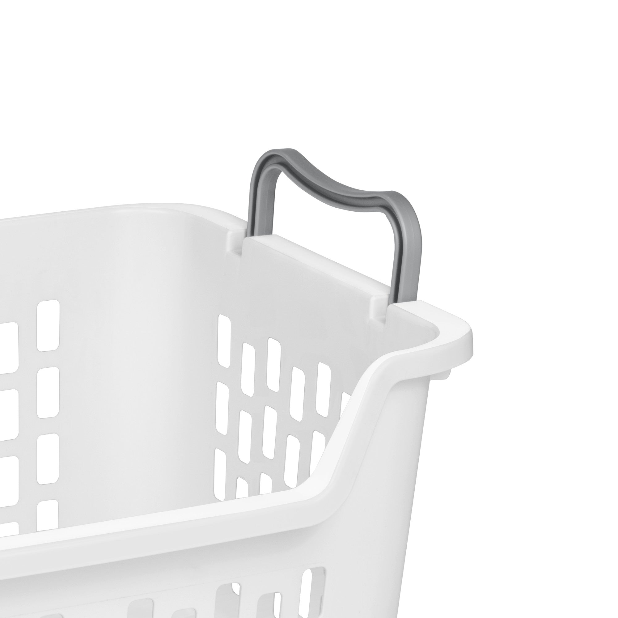 Sterilite Stacking Laundry Basket, 2 Bushel Hamper with Handles, White, 24 Pack