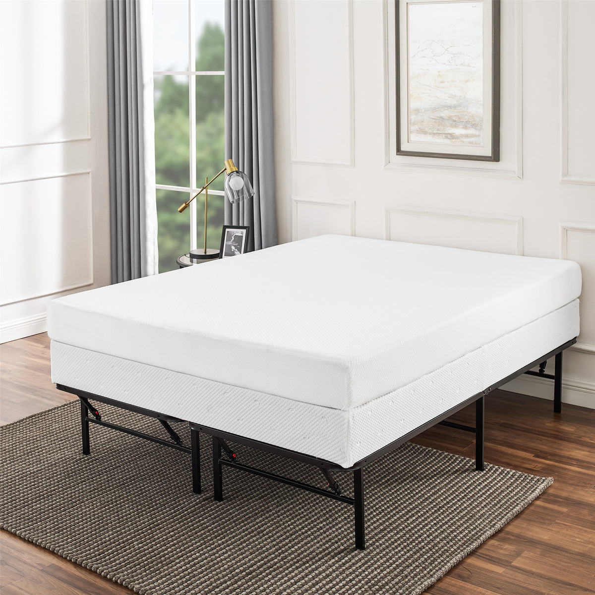 Hercules 7" Smart Folding Metal Mattress Foundation Box Spring Replacement, King - VMInnovations