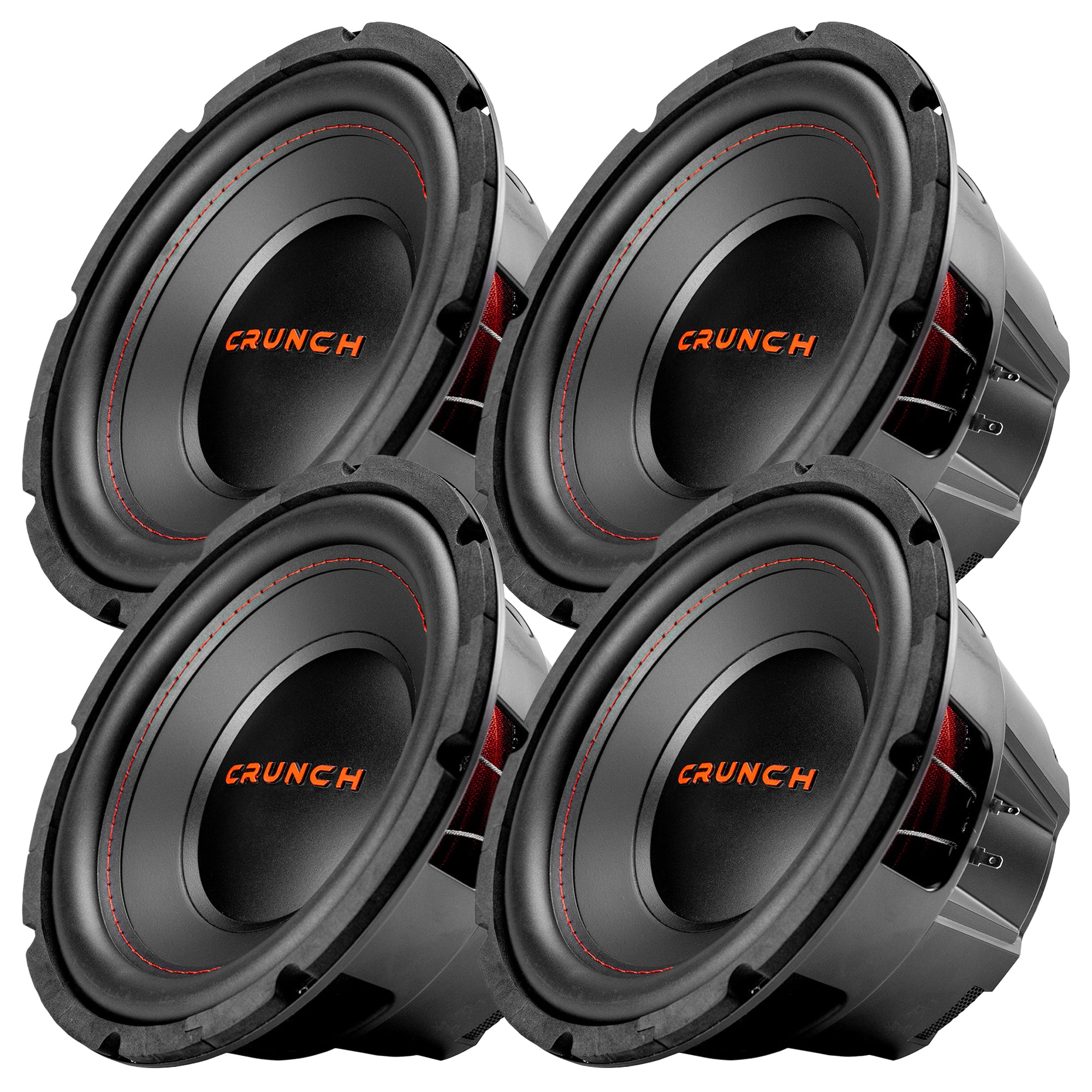 Crunch 4 Pack CRW10D4 10" 400W MAX 4 Ohm Dual Voice Coil Car Subwoofer Speaker