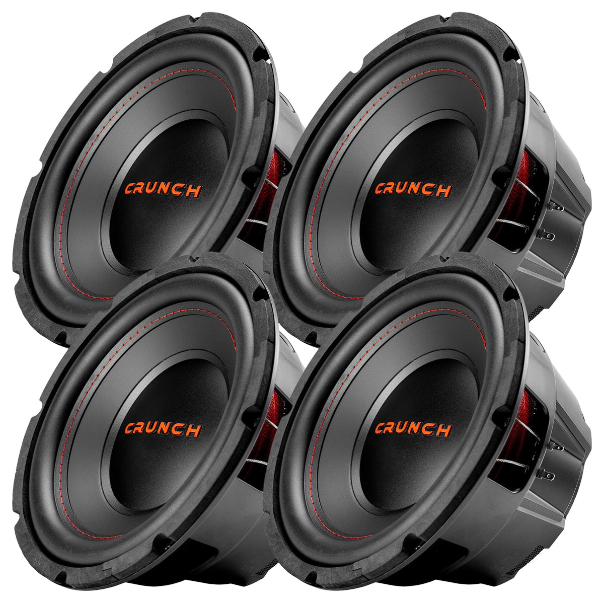 Crunch 4 Pack CRW10D4 10" 400W MAX 4 Ohm Dual Voice Coil Car Subwoofer Speaker