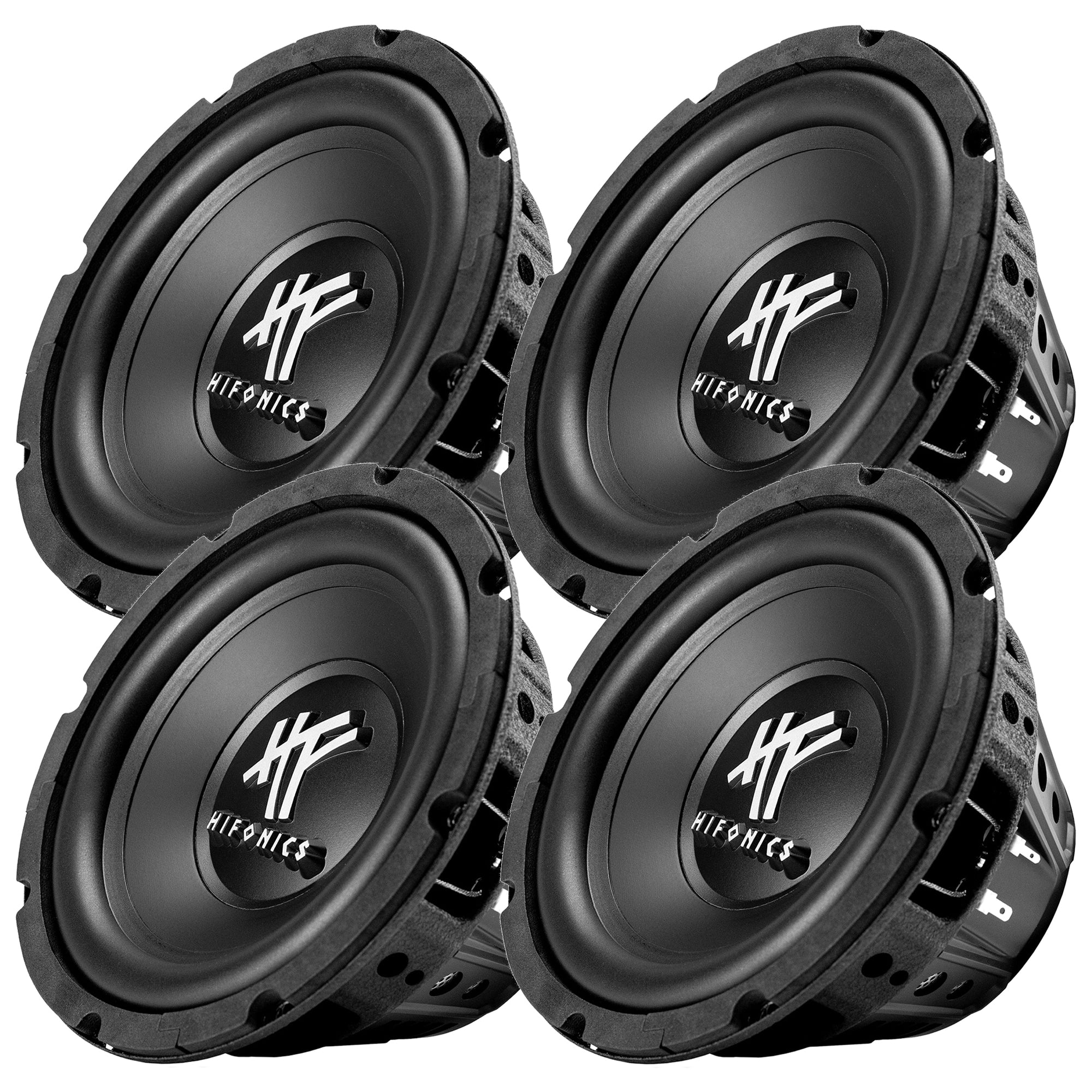 Hifonics 4 Pack 8" Subwoofer, 250W Max 125W RMS Car & Powersports Speaker, Black