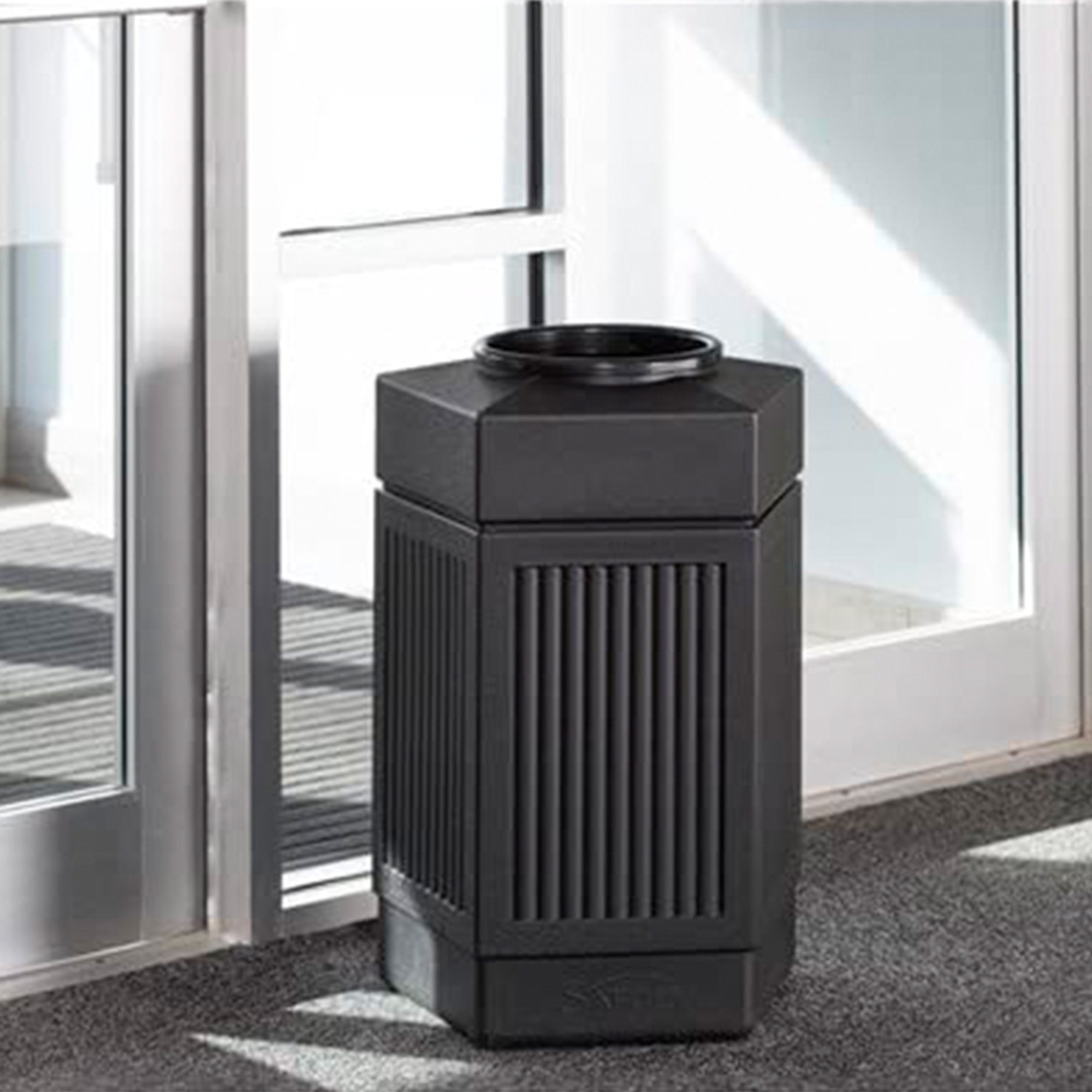 Safco Canmeleon Pentagon Trash Can for Indoor/Outdoor, Open Top, (Open Box)