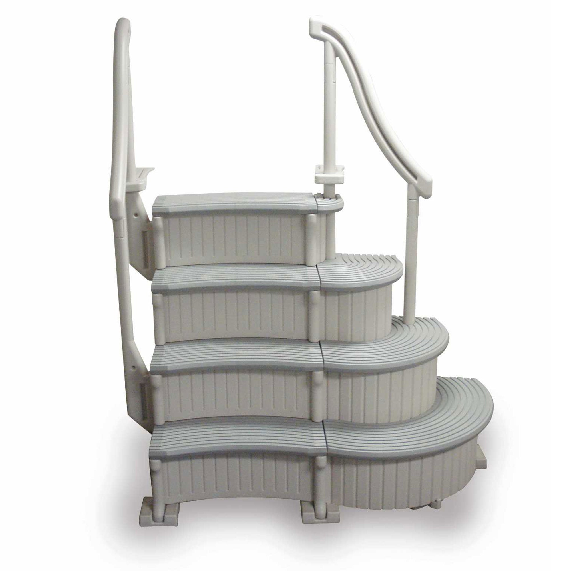 Confer Plastics Curved 4-Step Above Ground Pool Stair System & Add-on Steps - VMInnovations