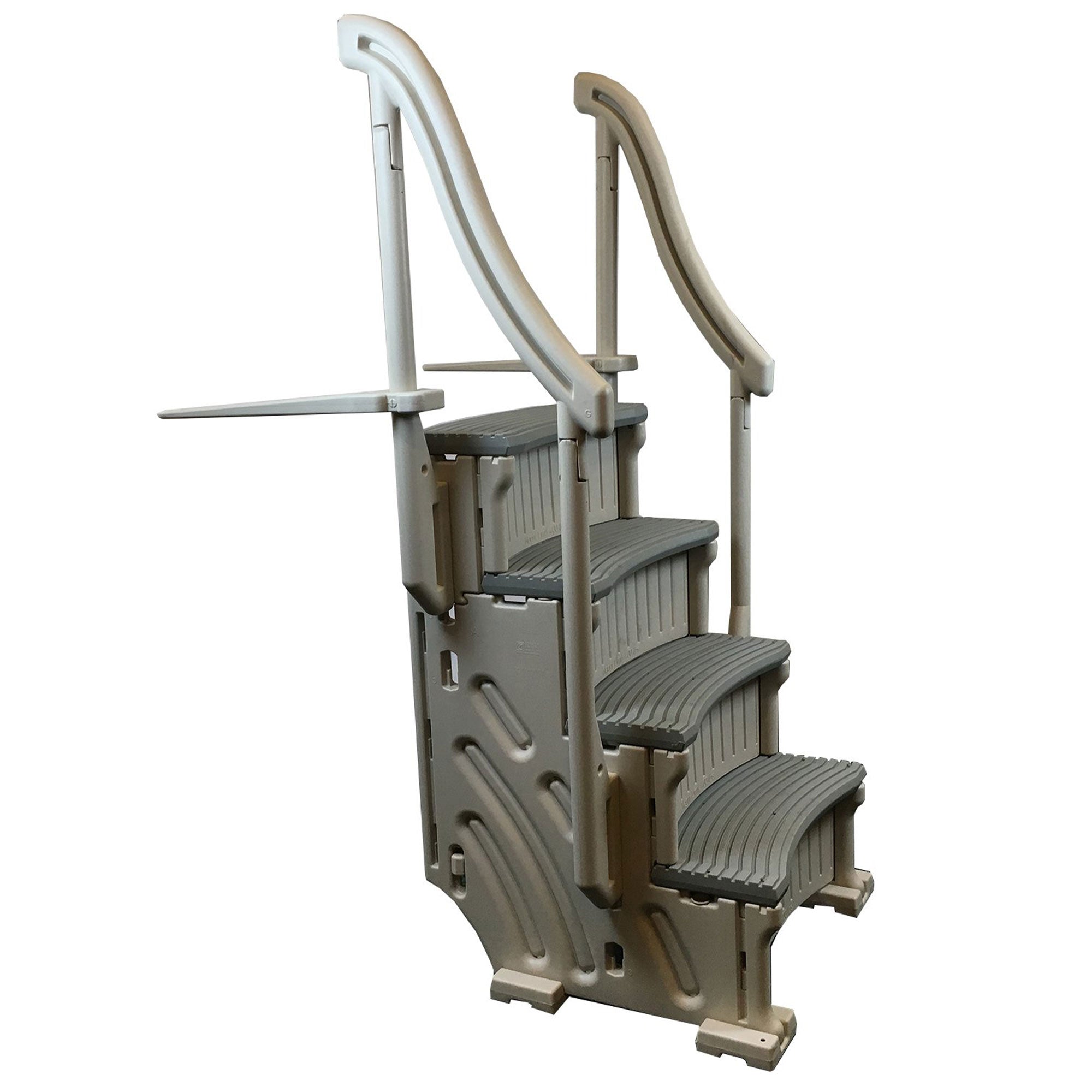 Confer Plastics Curved 4-Step Above Ground Pool Stair System & Add-on Steps - VMInnovations