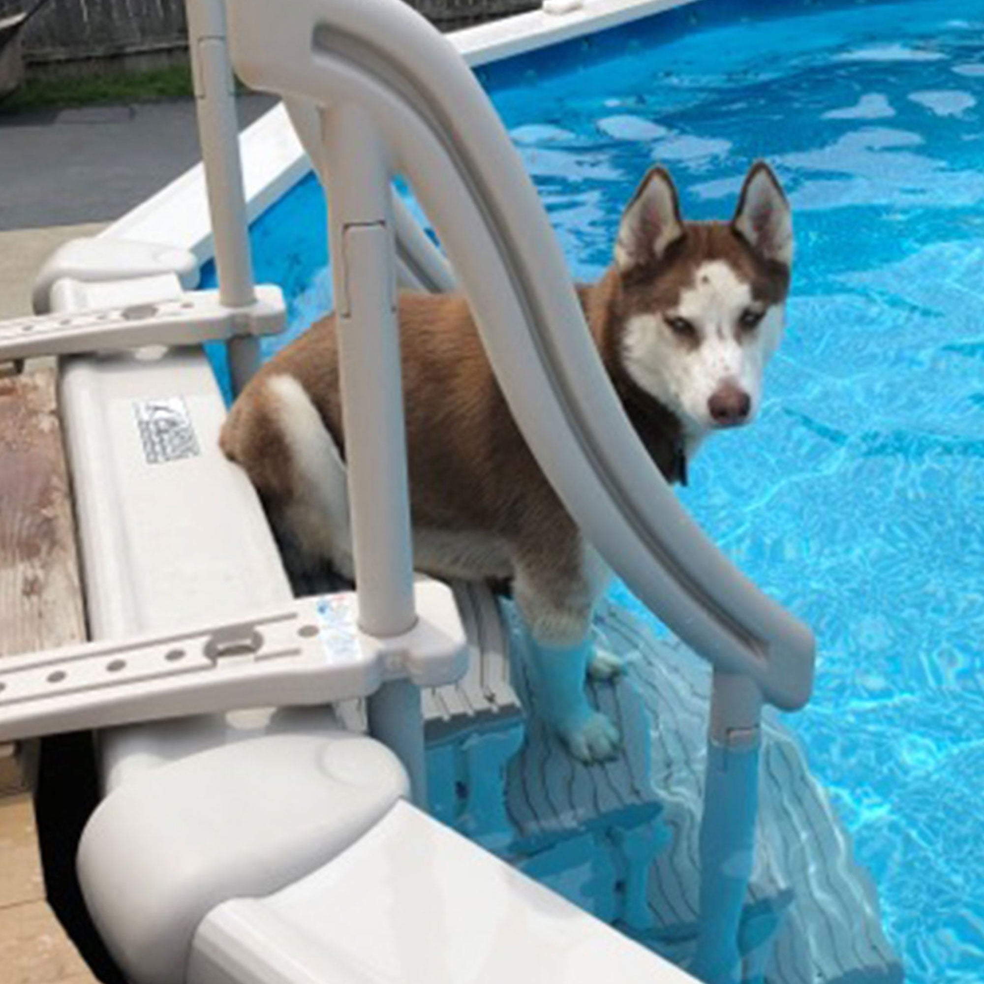 Confer Plastics Curved 4-Step Above Ground Pool Stair System & Add-on Steps - VMInnovations