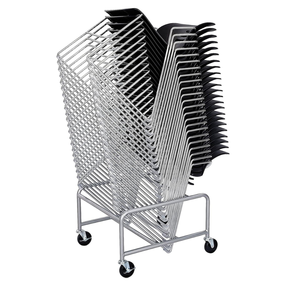 Safco Sled Base Cart for Stackable Chairs, Cart Only, 500 lb Capacity, Silver - VMInnovations