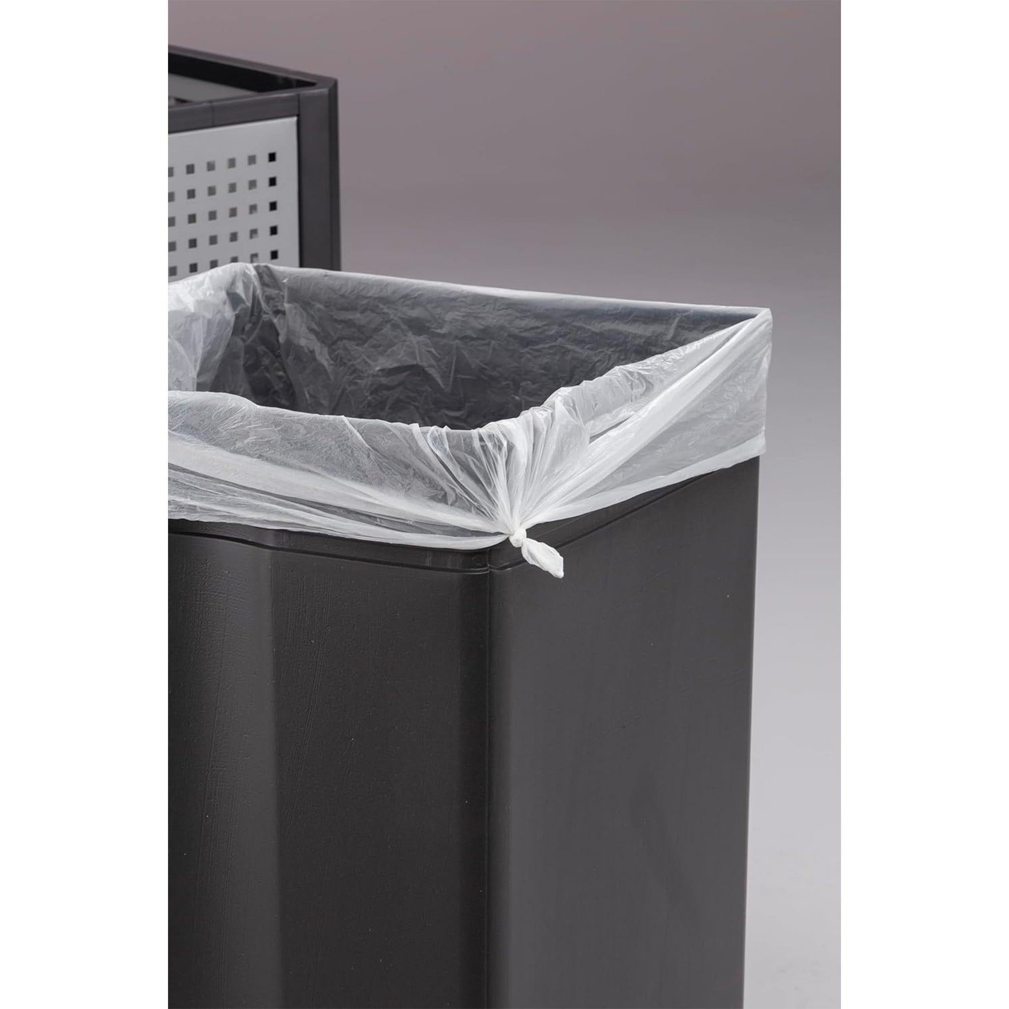 Safco Evos Steel Trash Can, 15 Gallon Garbage Bin for Indoors or Outdoors, Black - VMInnovations
