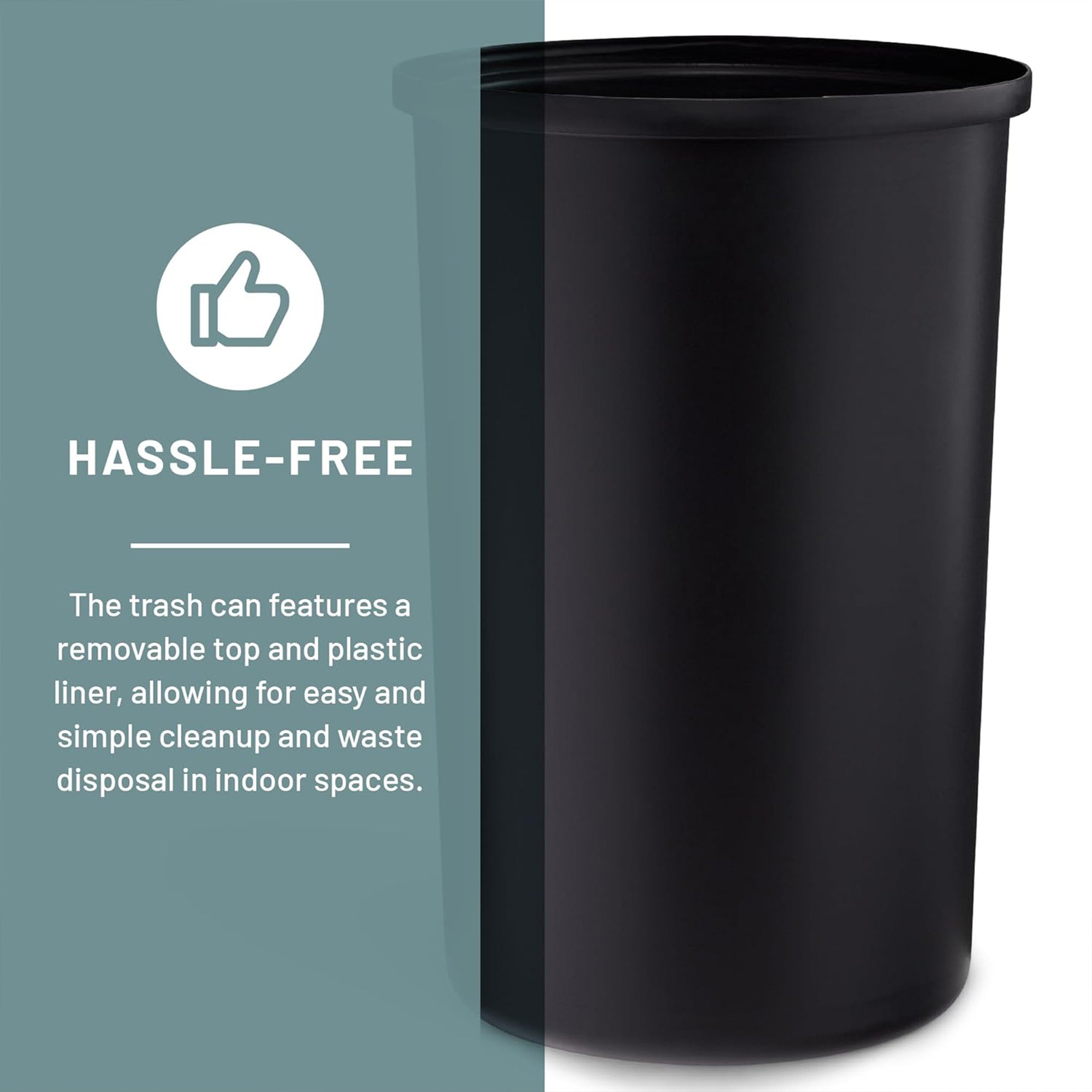 Safco Open Top Trash Can, Indoor Home 30 Gallon Waste Bin Container, Silver - VMInnovations