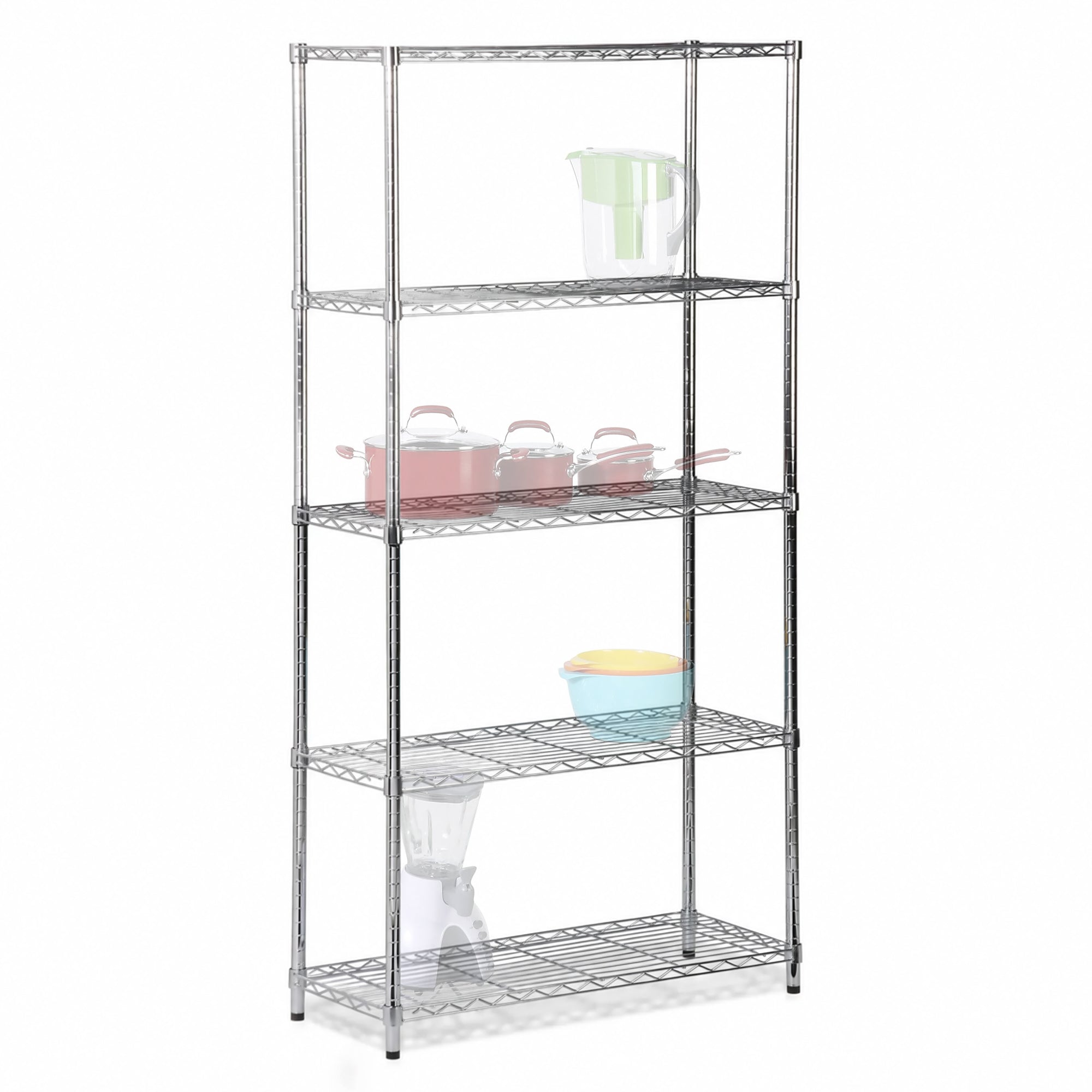 Honey-Can-Do 5-Tier Shelving Storage Rack Organizer, 200lb Shelf Capacity, Gray (Open Box)