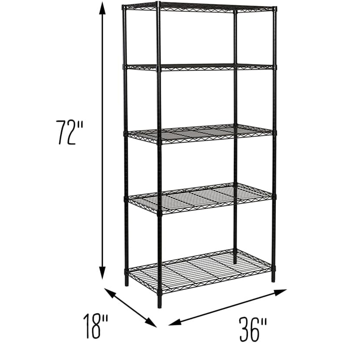 Honey-Can-Do 5-Tier Shelving Storage Rack Organizer, 350lb Shelf Cap, (Open Box)