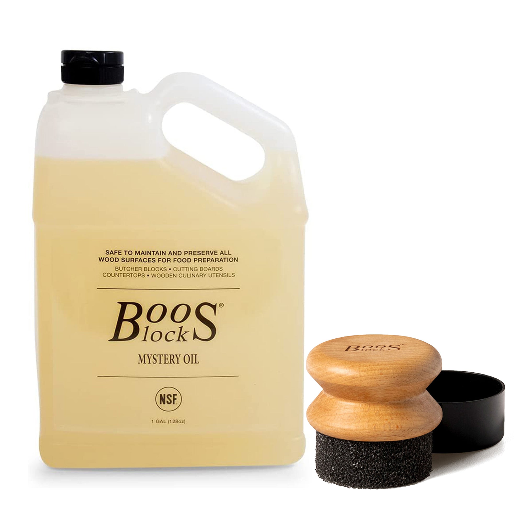 John Boos Block 128 fl oz Mystery Oil & Beechwood Applicator, Board Care Set