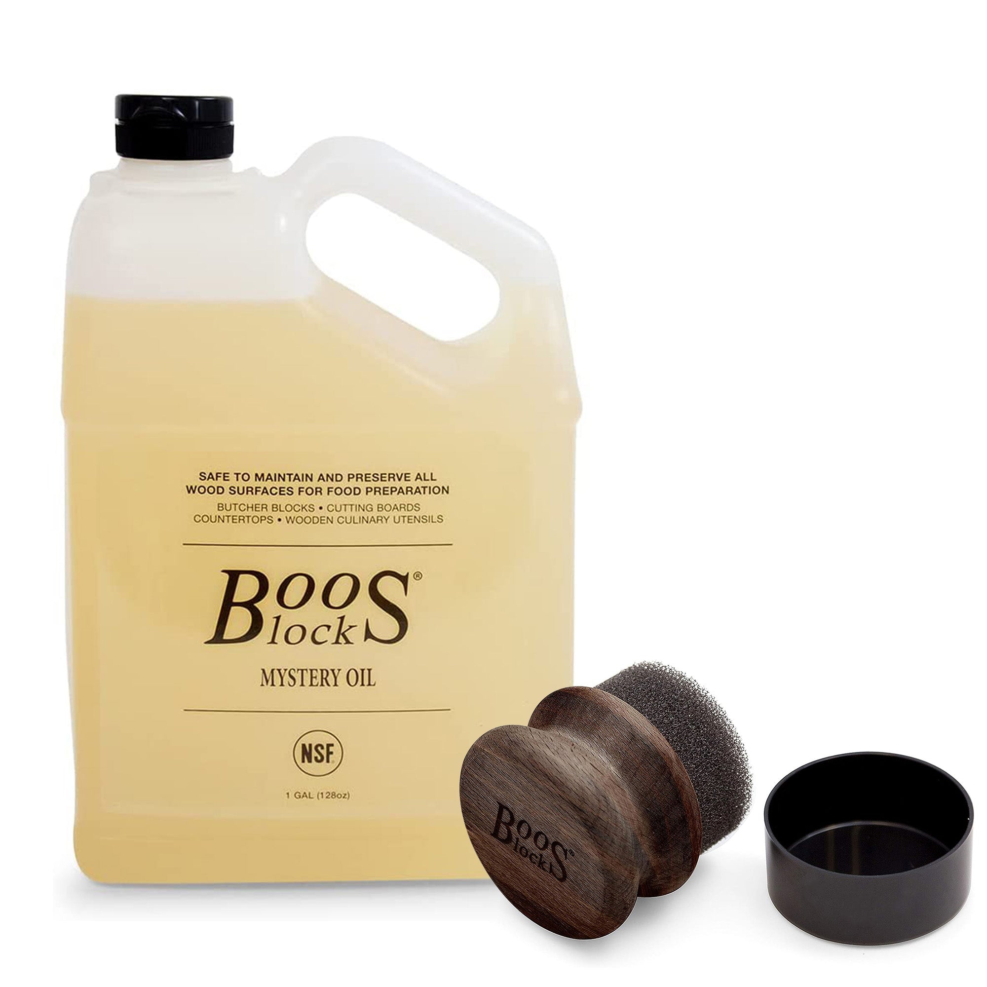 John Boos Block 128 fl oz Mystery Oil & Walnut Wood Applicator, Board Care Set - VMInnovations