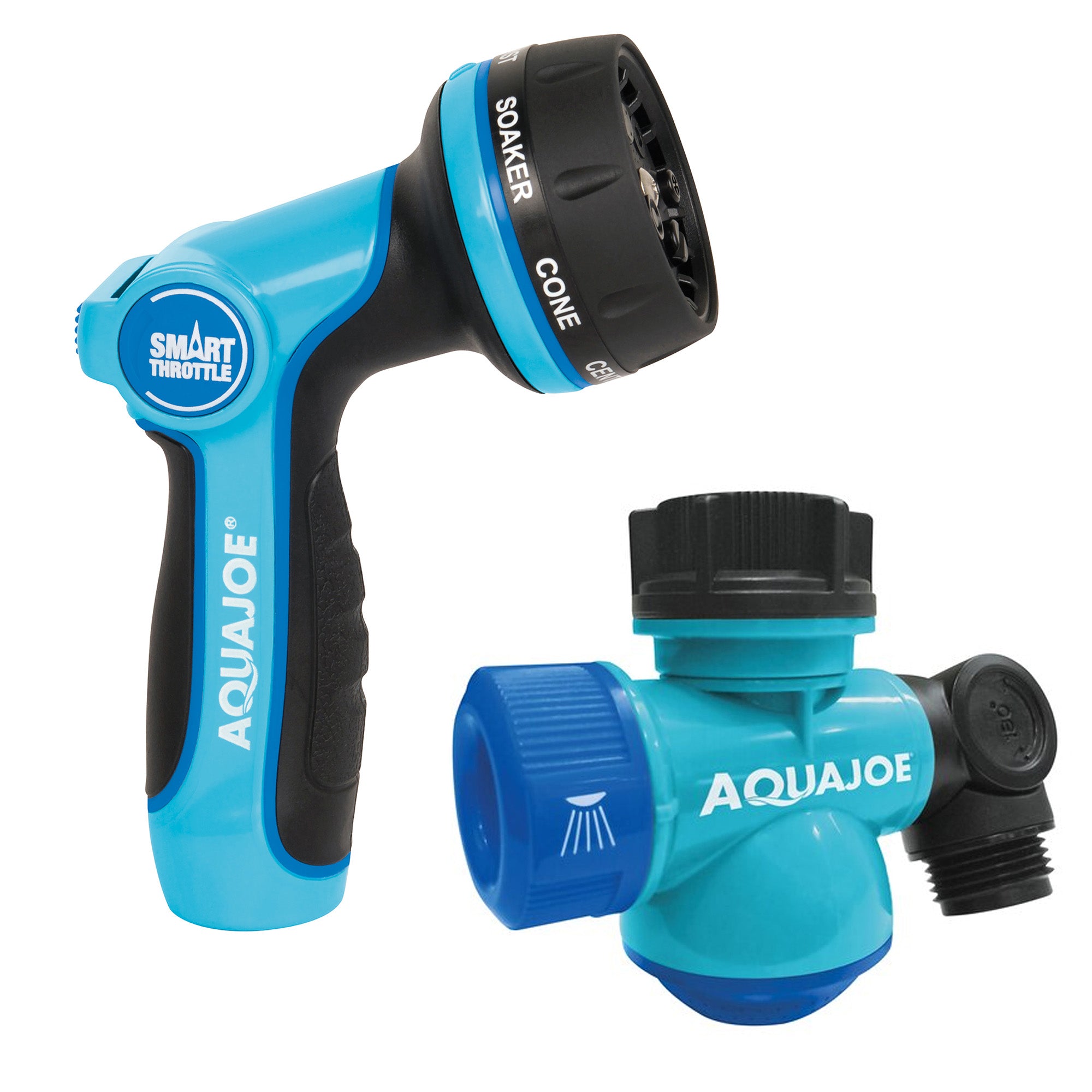 Aqua Joe Multi-Function Hose Nozzle and Multi-Function Hose Faucet Connector