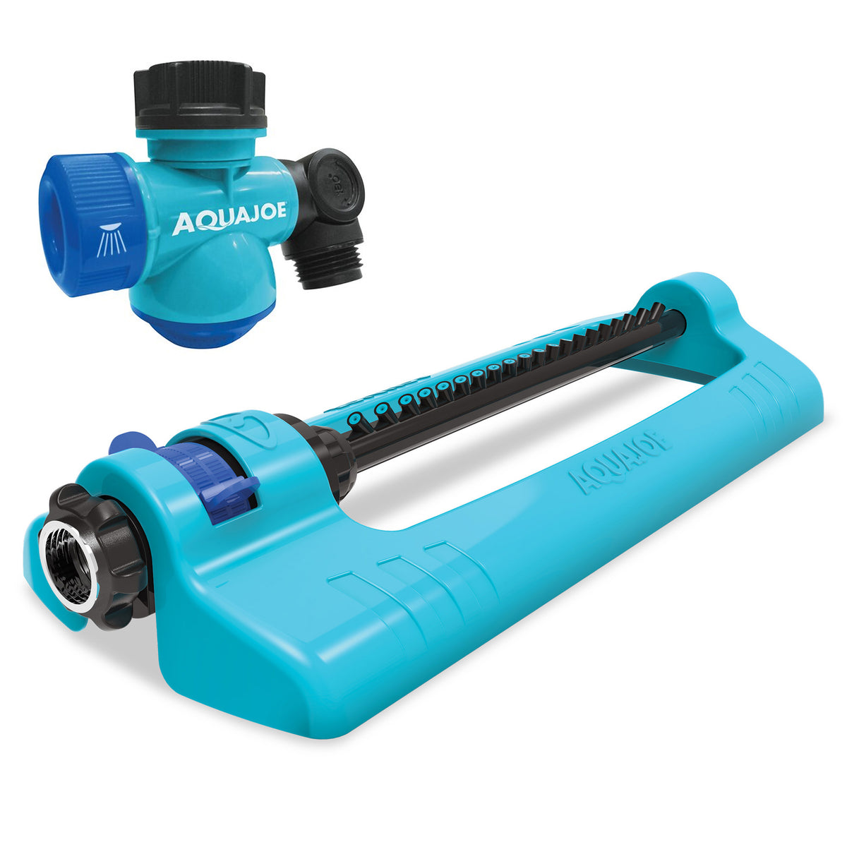 Aqua Joe Oscillating Sprinkler with Adjustable Spray and Hose Faucet Connector
