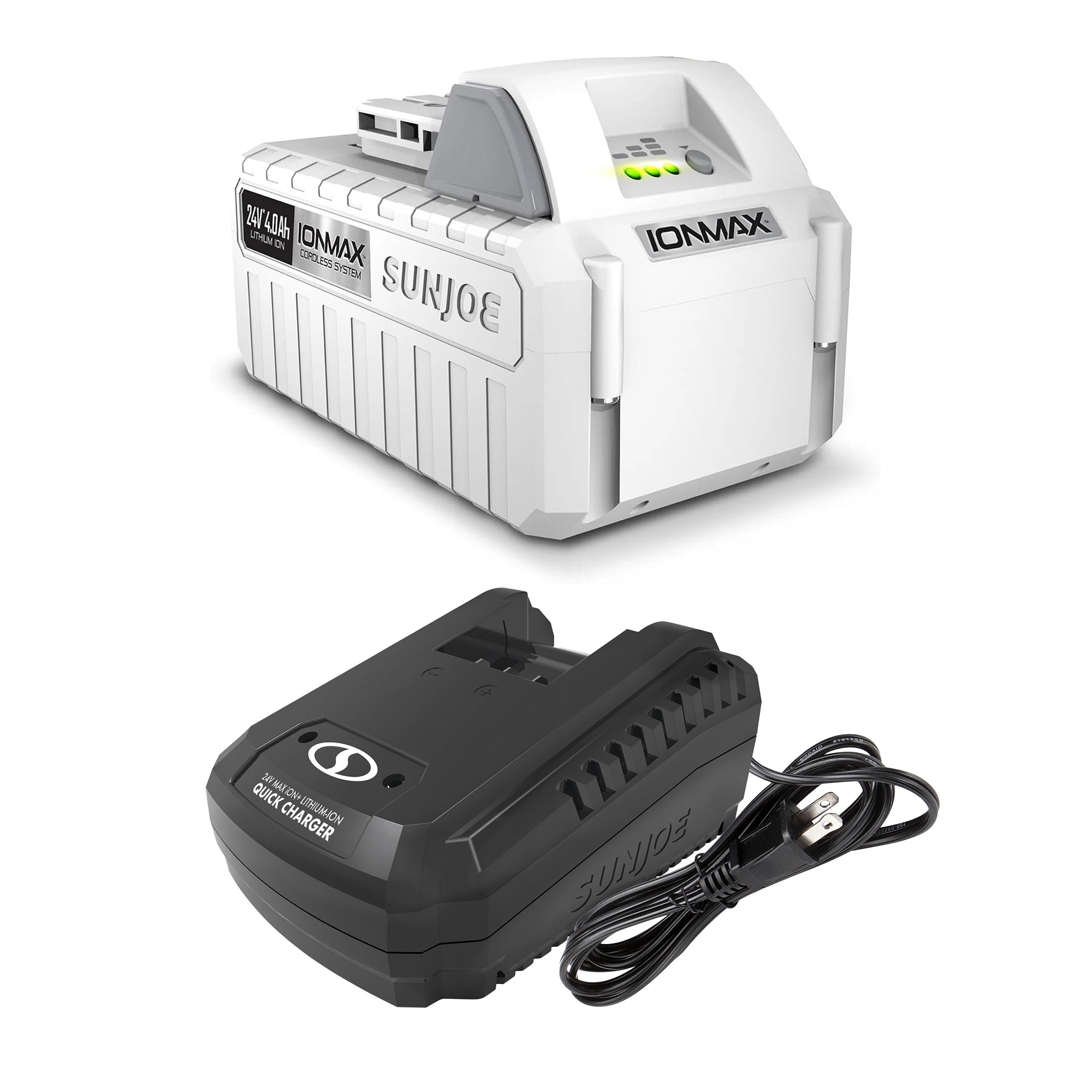 Snow Joe Dual-Port Quick Charger & Rechargeable EcoSharp Pro Lithium-Ion Battery