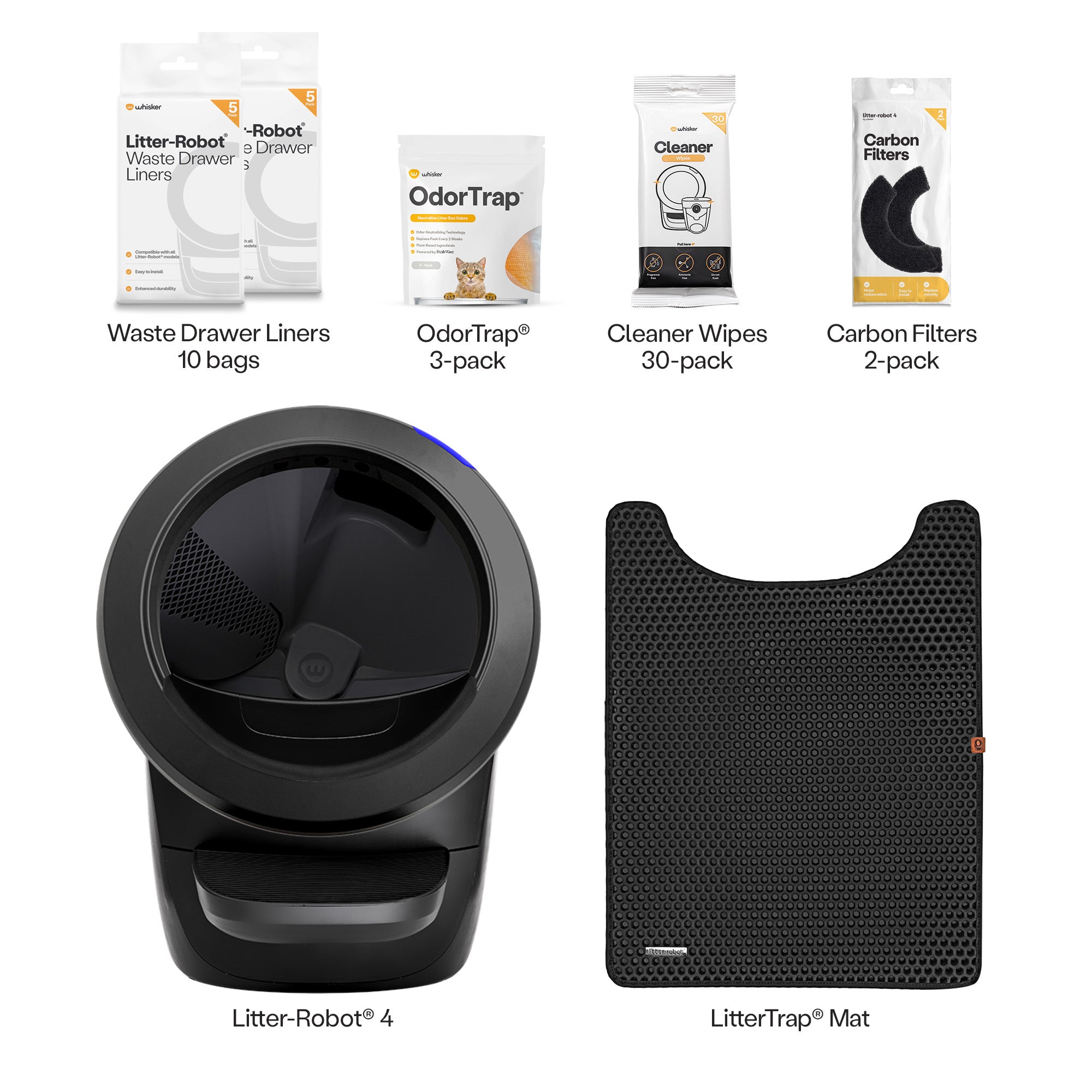 Litter-Robot 4 Supply & Accessory Bundle by Whisker, Black (Open Box) - VMInnovations