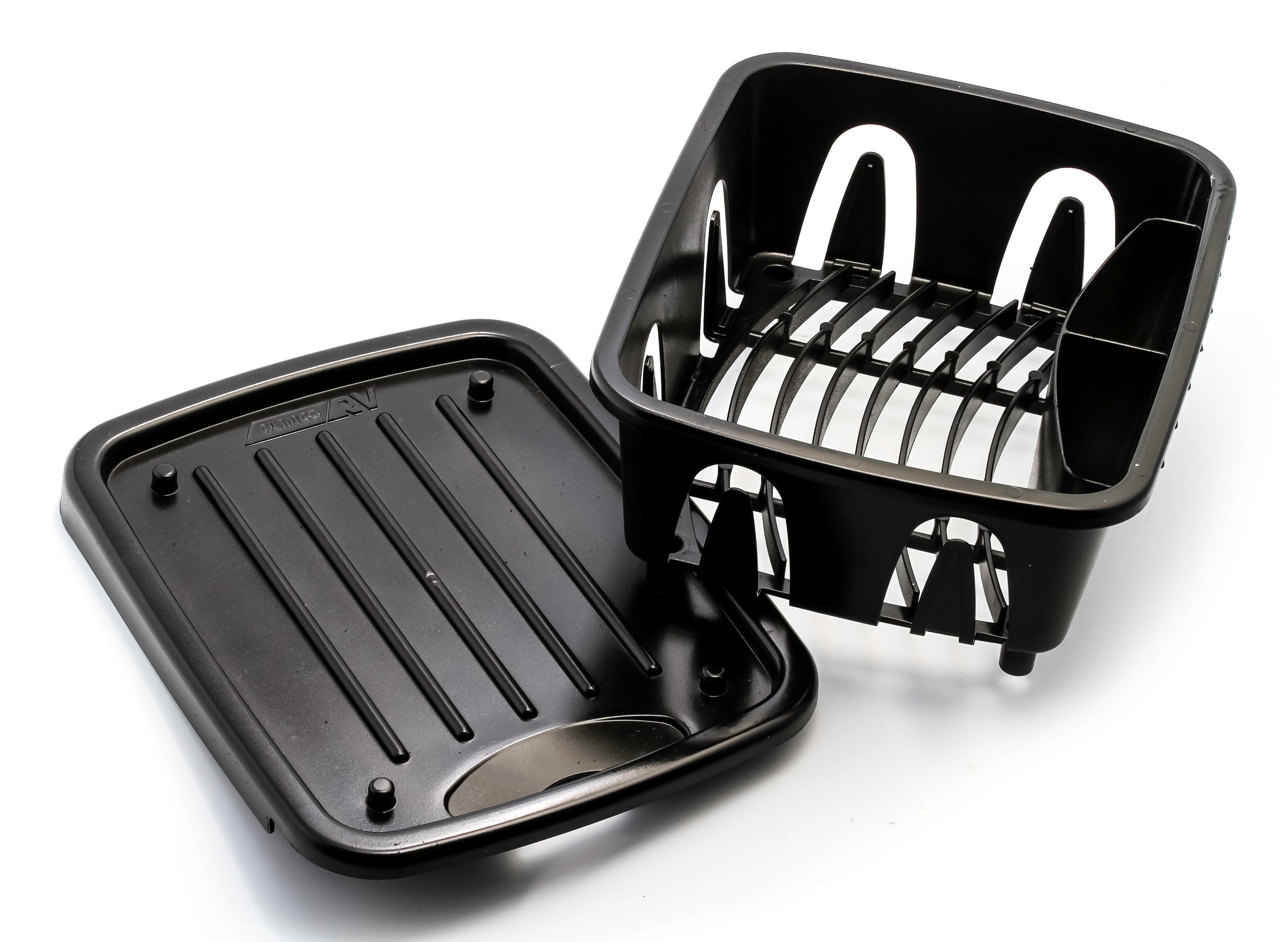 Camco RV Mini Dish Drainer and Sloped Tray, Compact Drying Rack for Small Sinks