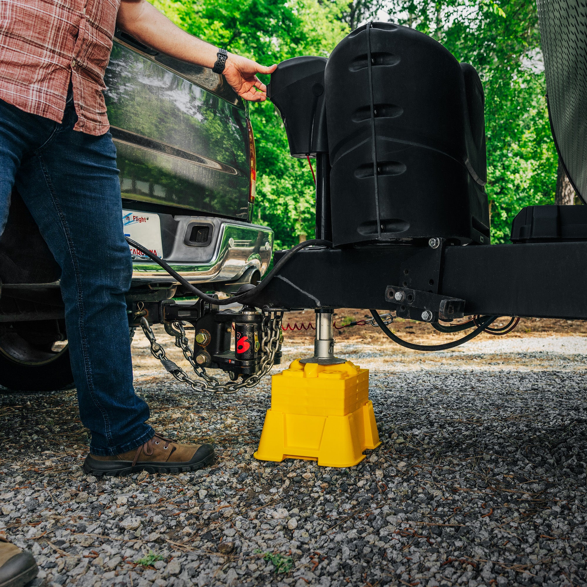 Camco FasTen Big Blocks RV Stabilizing Jack Supports with T-Handle, 2-Pack - VMInnovations