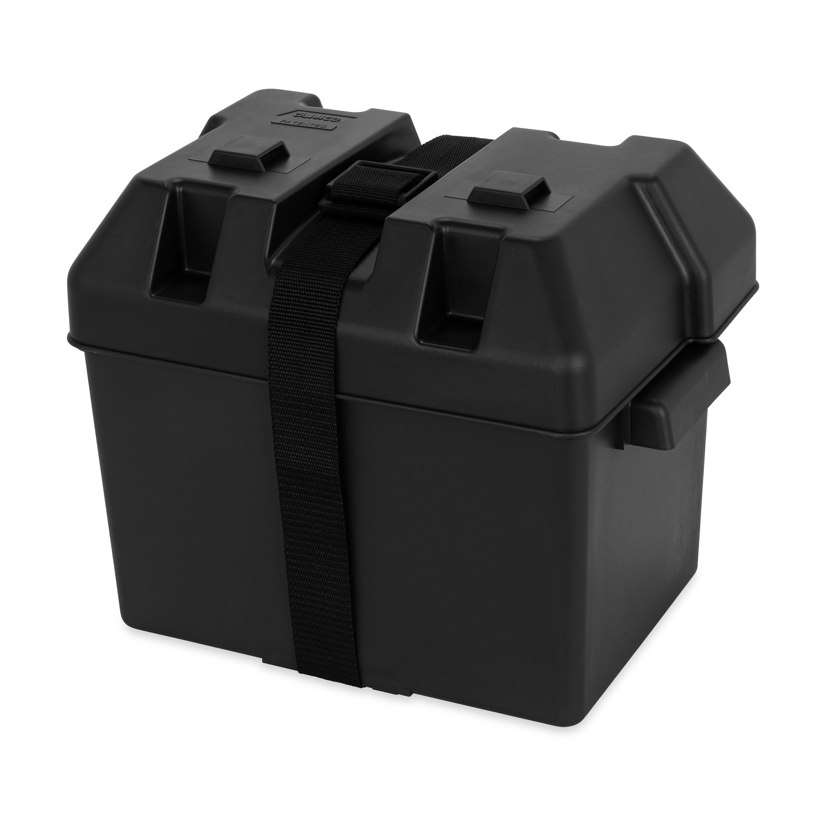 Camco Heavy Duty Group 24 Battery Box with Strap and Mounting Hardware, Black - VMInnovations