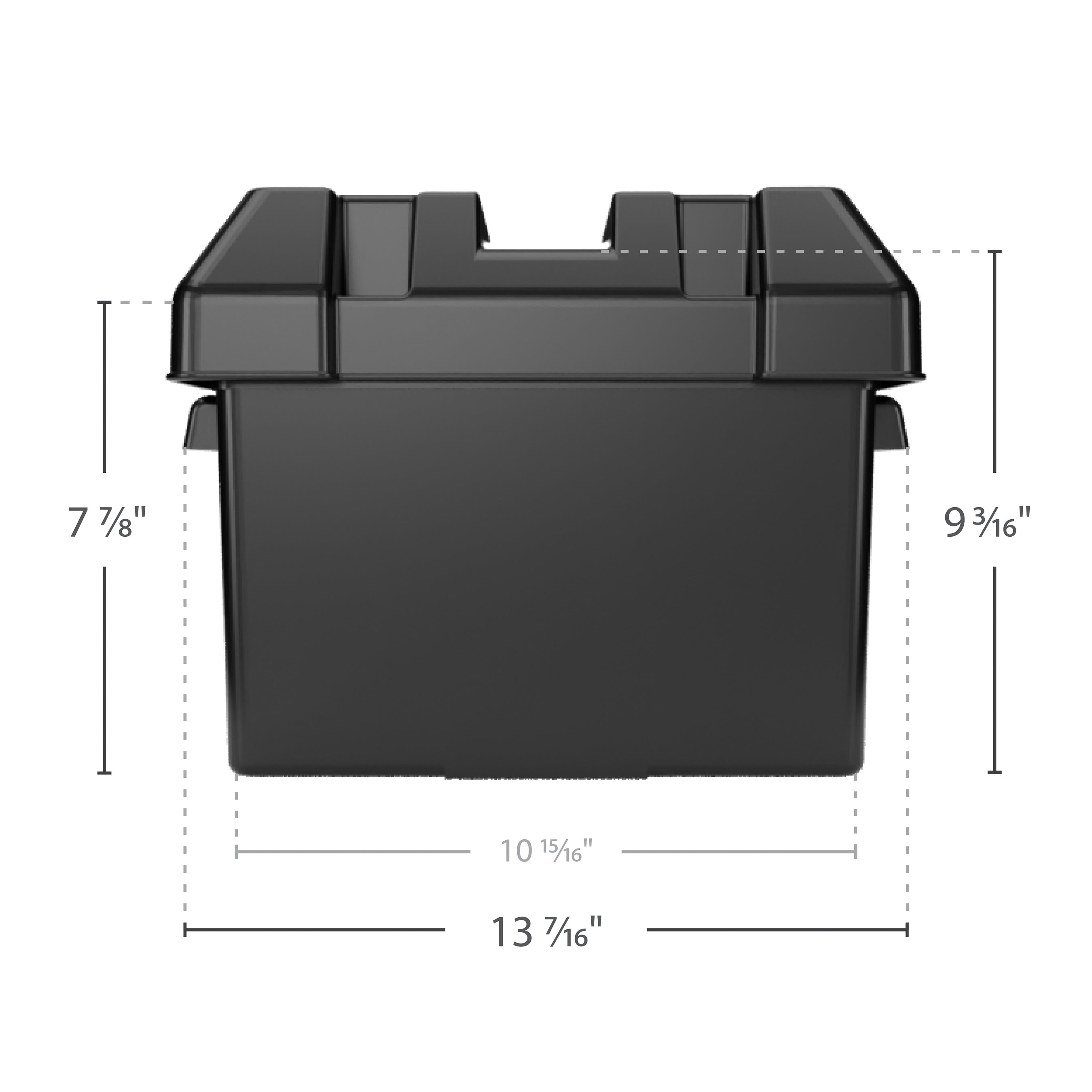 Camco Heavy Duty Group 24 Battery Box with Strap and Mounting Hardware, Black - VMInnovations