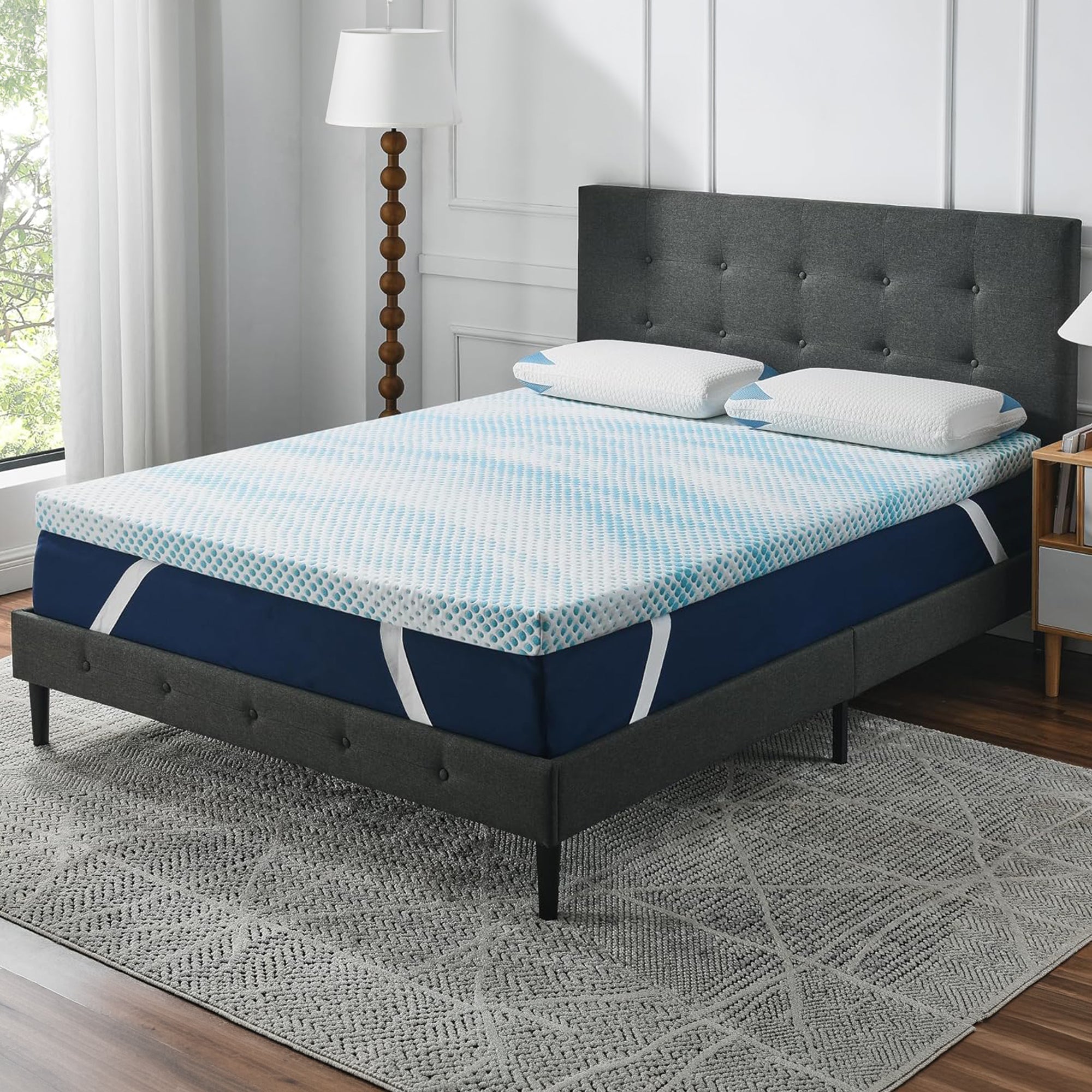 Roost Sleep Cool Cloud Supreme 3" Memory Foam Twin Mattress Topper, Blue