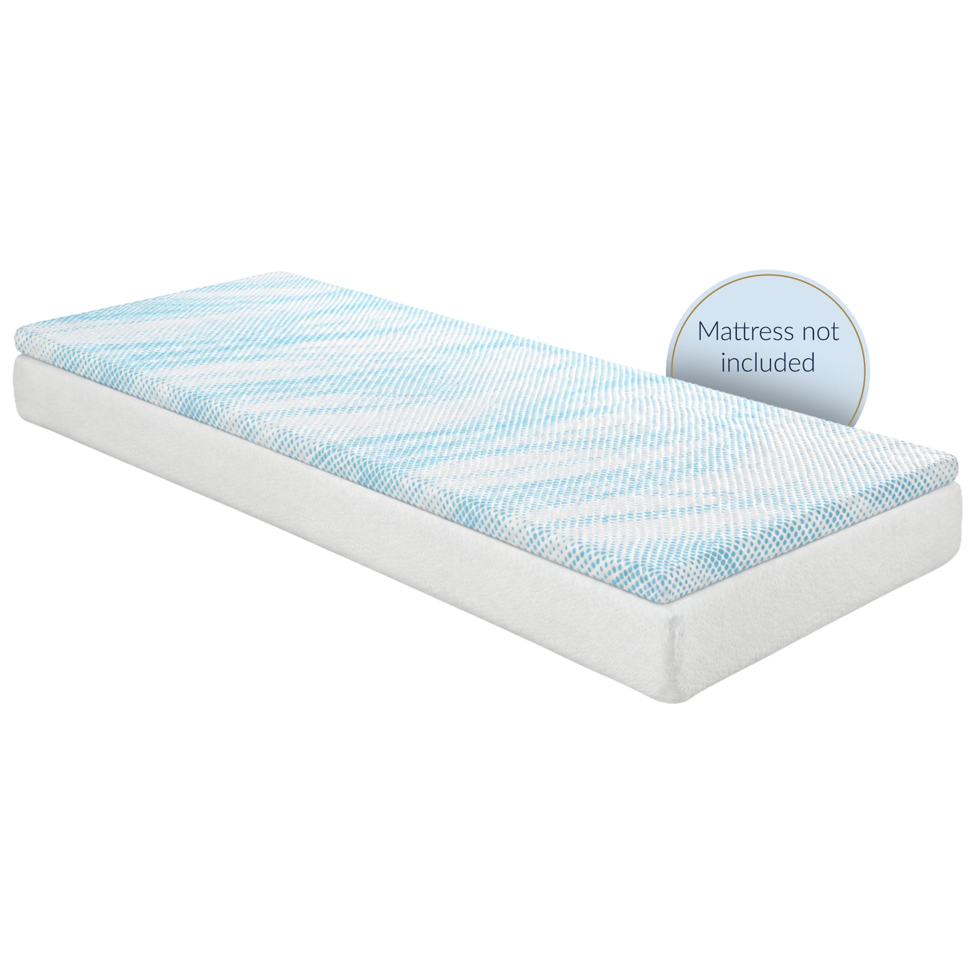 Roost Sleep Cool Cloud Supreme 3" Memory Foam Twin XL Mattress Topper, Blue
