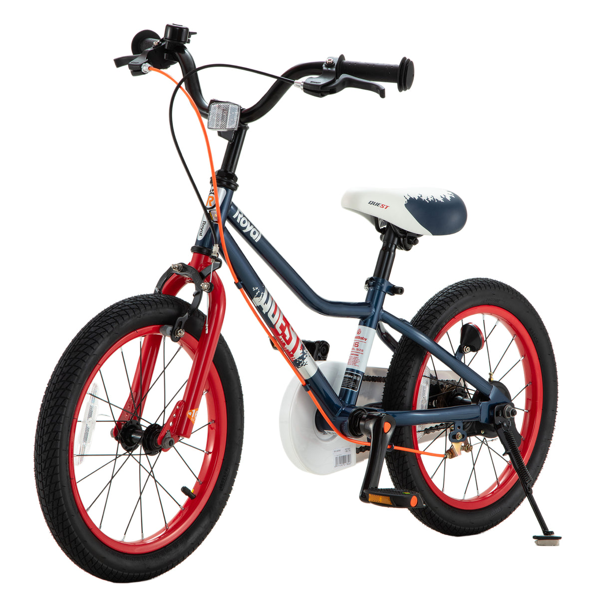 RoyalBaby Quest EZ Outdoor Kid's Bicycle with Kickstand, 16 Inch Wheel, Blue/Red