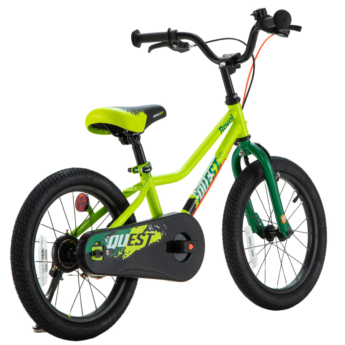 RoyalBaby Quest EZ Outdoor Kid's Bicycle with Kickstand, 16 Inch Wheel, Green