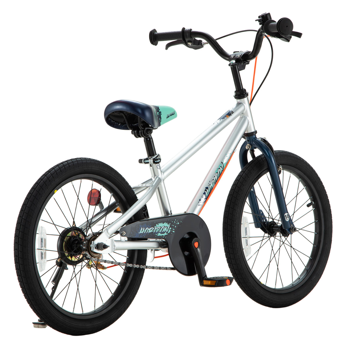RoyalBaby Horizon EZ Outdoor Kid's Bicycle with Kickstand, 18 Inch, Blue