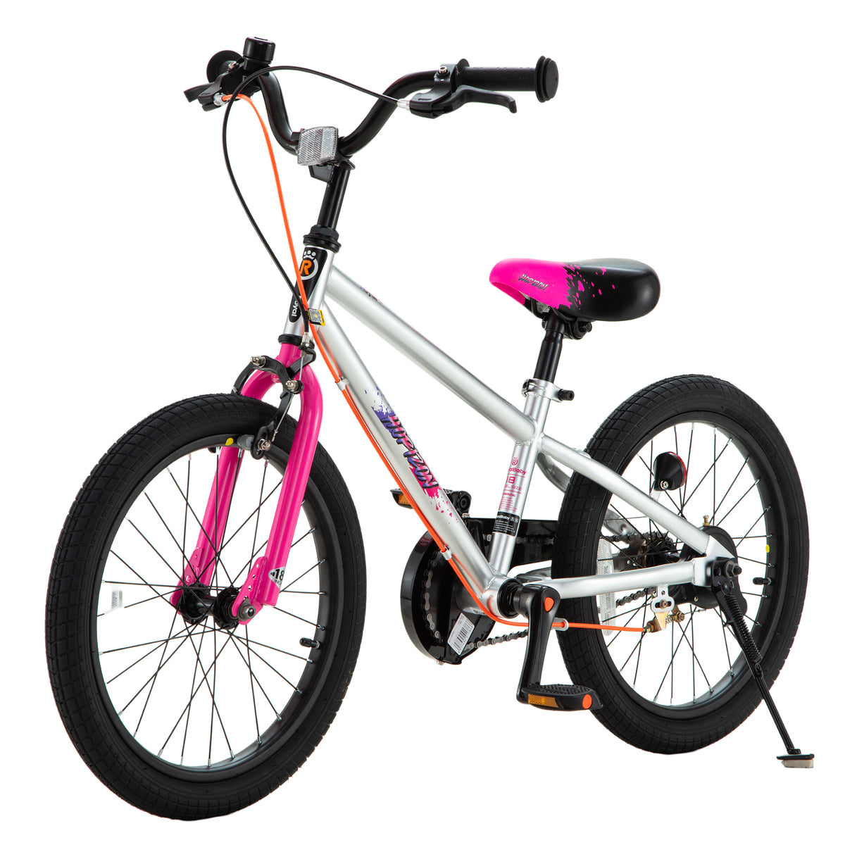 RoyalBaby Horizon EZ Outdoor Kid's Bicycle with Kickstand, 18 Inch, Pink