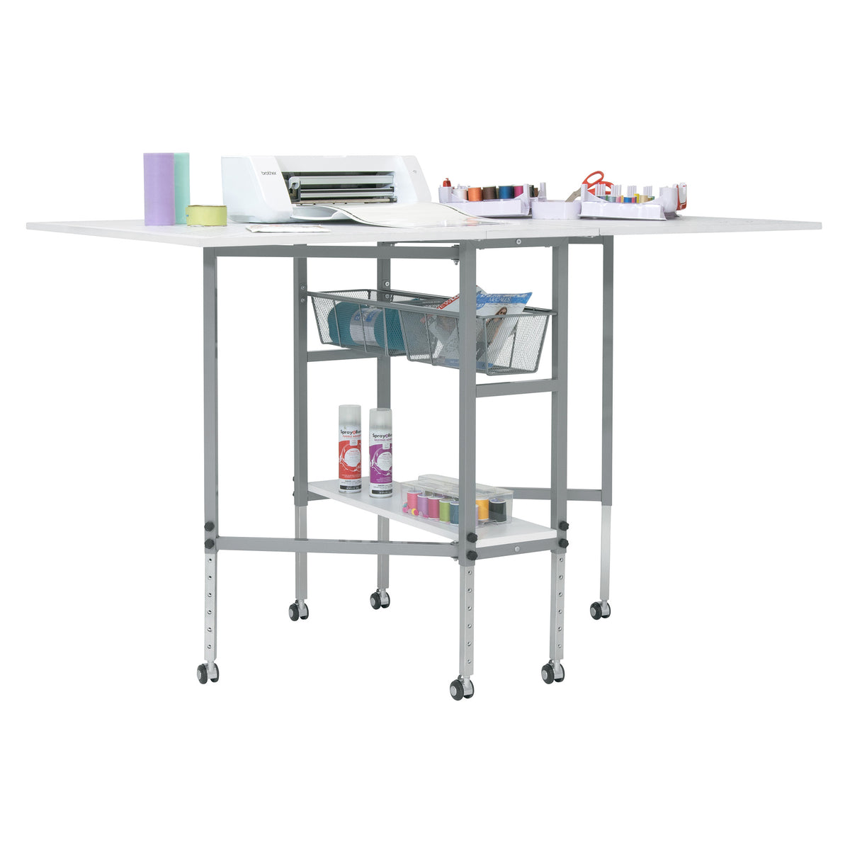 Sew Ready Foldable Hobby and Cutting Grid Table with Storage for Arts and Crafts - VMInnovations