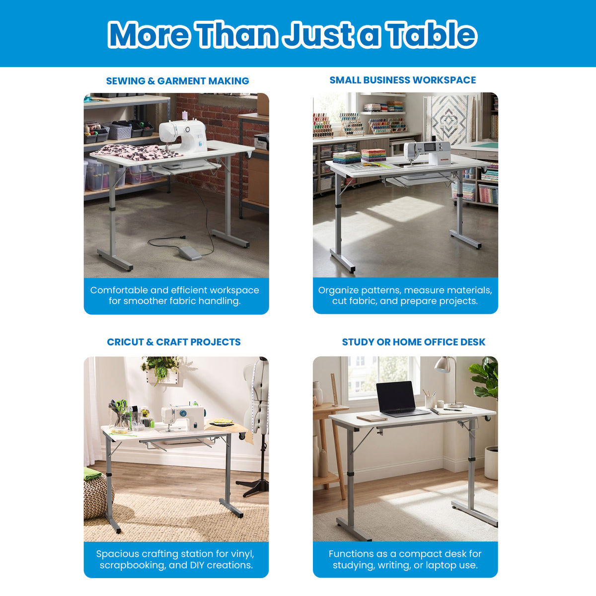 Sew Ready Portable Sewing Table with Foldable and Rollaway Design, (For Parts)