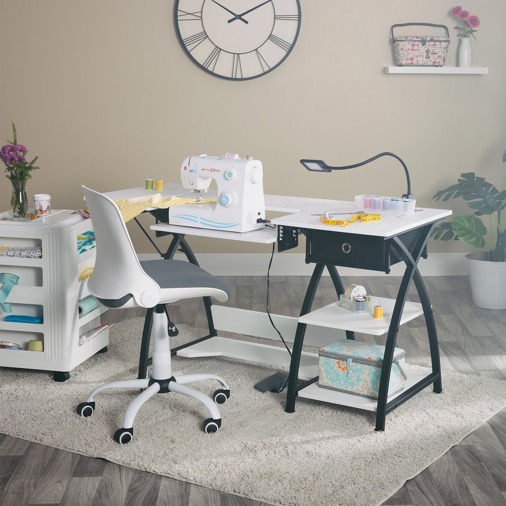 Sew Ready Comet Plus Craft Sewing Table with Accurate Fabric Cutting Grid-Top (Open Box)