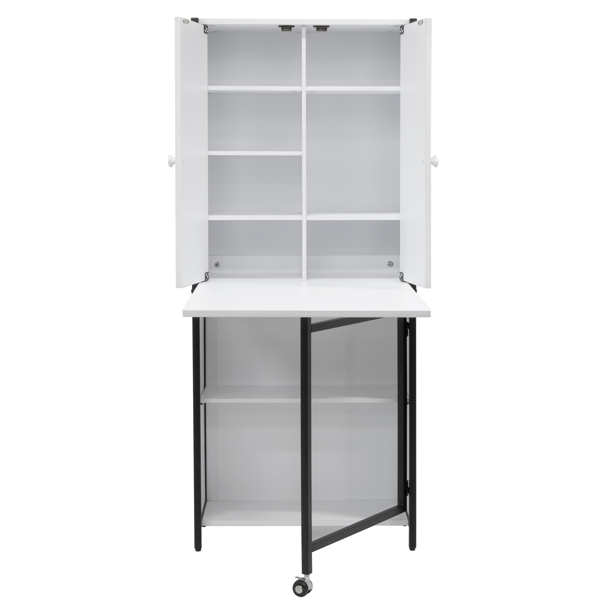 Sew Ready Folding Craft Armoire Cabinet, Multipurpose Workstation with Table - VMInnovations