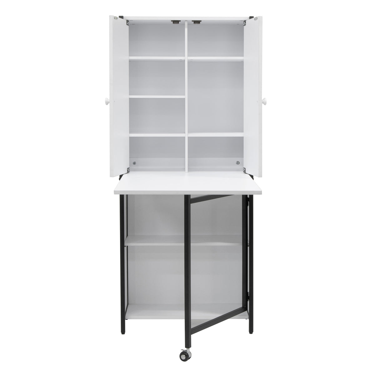 Sew Ready Folding Craft Armoire Cabinet, Multipurpose Workstation with Table