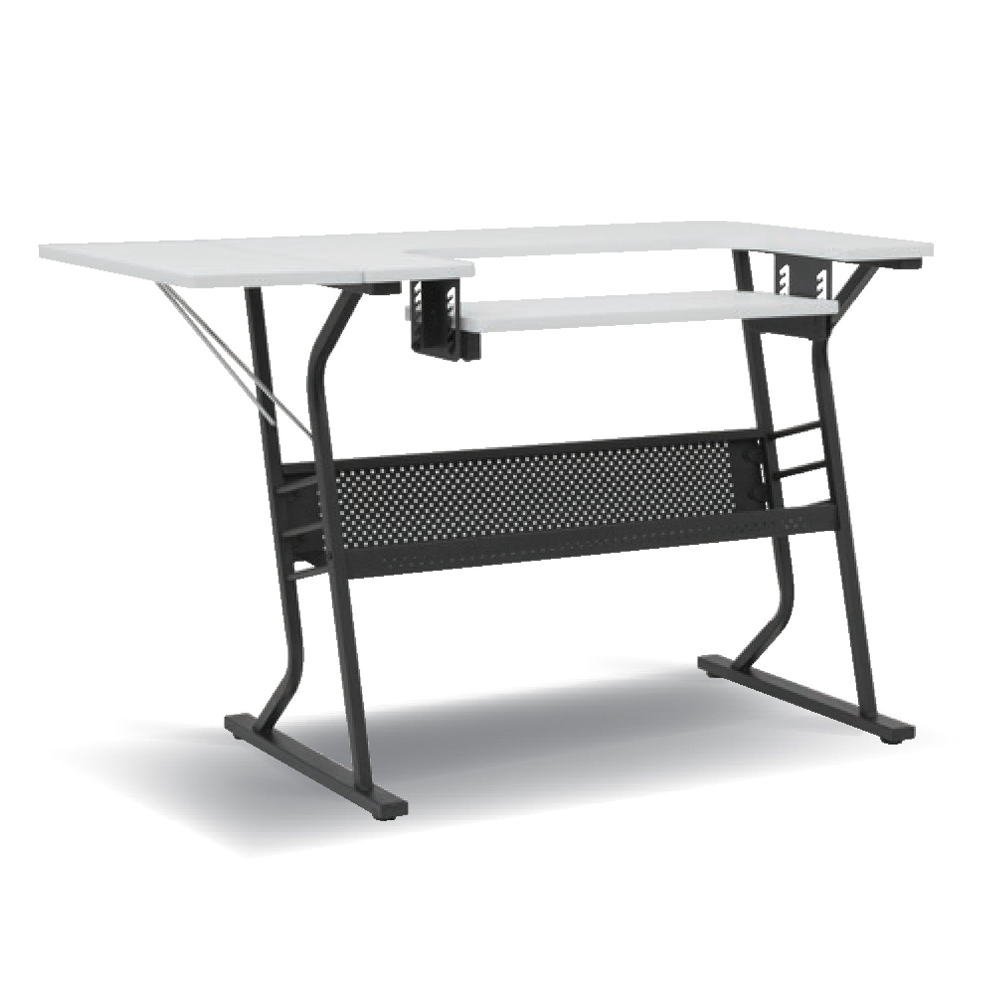 Sew Ready Eclipse Hobby Sewing Table with Storage Drawer and Shelves, Black